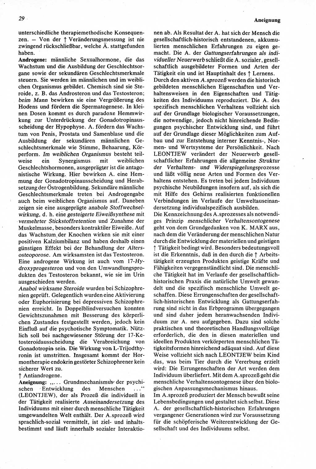 Wörterbuch der Psychologie [Deutsche Demokratische Republik (DDR)] 1976, Seite 29 (Wb. Psych. DDR 1976, S. 29)