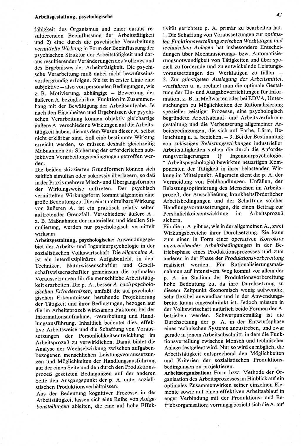 Wörterbuch der Psychologie [Deutsche Demokratische Republik (DDR)] 1976, Seite 42 (Wb. Psych. DDR 1976, S. 42)