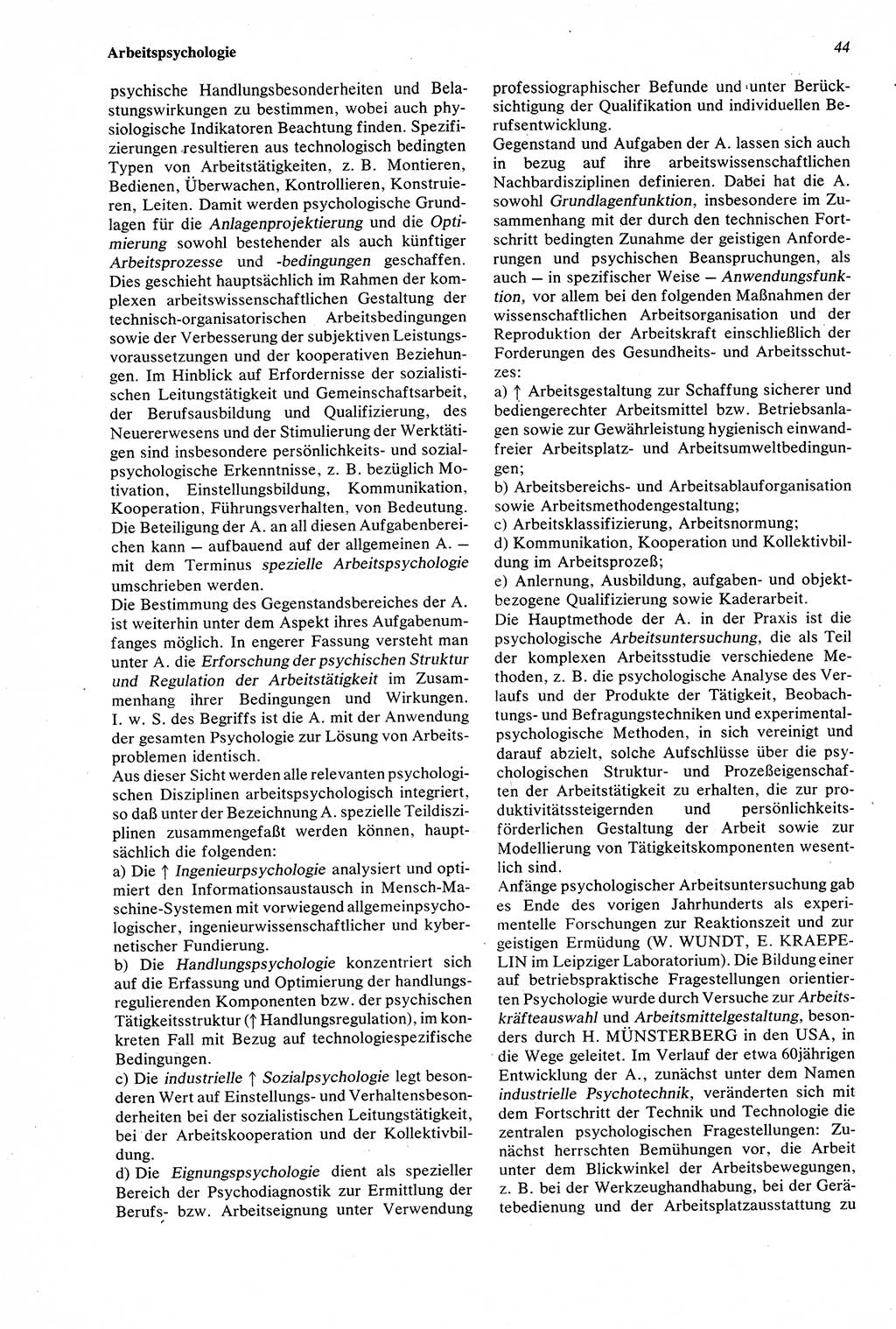 Wörterbuch der Psychologie [Deutsche Demokratische Republik (DDR)] 1976, Seite 44 (Wb. Psych. DDR 1976, S. 44)