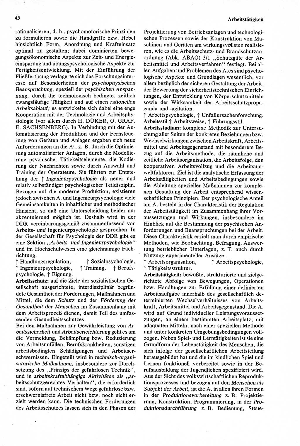 Wörterbuch der Psychologie [Deutsche Demokratische Republik (DDR)] 1976, Seite 45 (Wb. Psych. DDR 1976, S. 45)