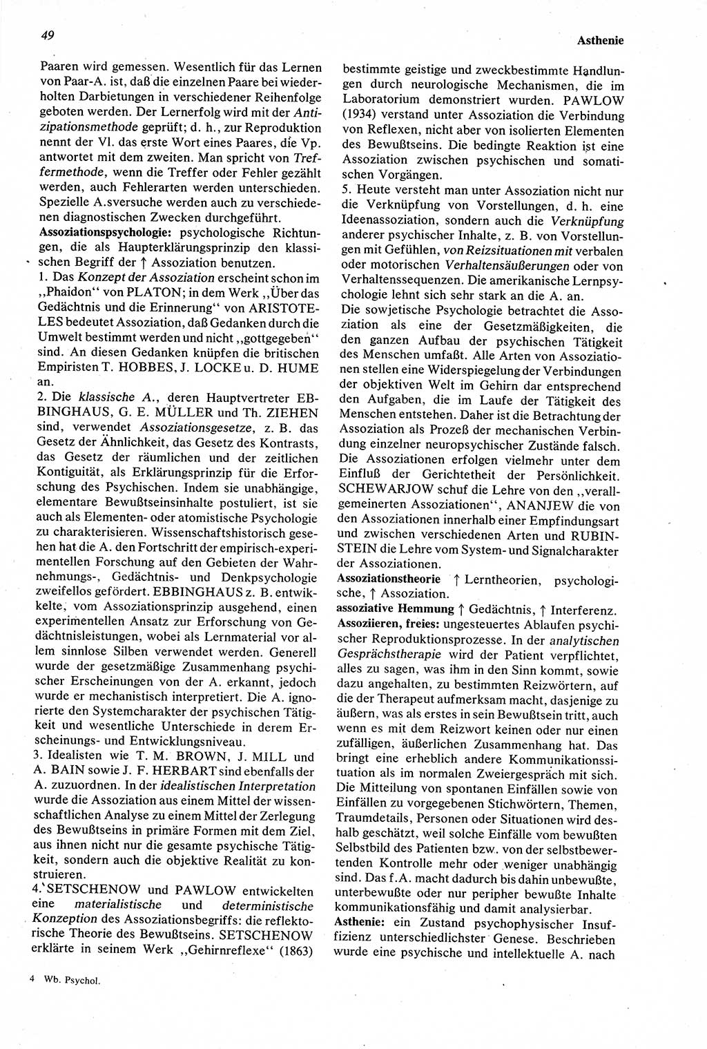 Wörterbuch der Psychologie [Deutsche Demokratische Republik (DDR)] 1976, Seite 49 (Wb. Psych. DDR 1976, S. 49)