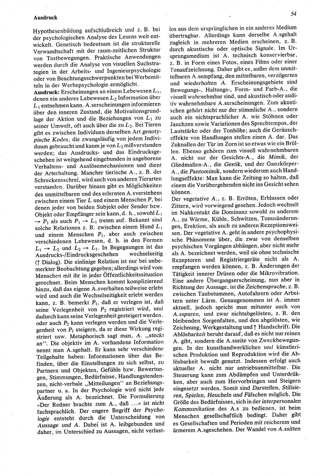 Wörterbuch der Psychologie [Deutsche Demokratische Republik (DDR)] 1976, Seite 54 (Wb. Psych. DDR 1976, S. 54)