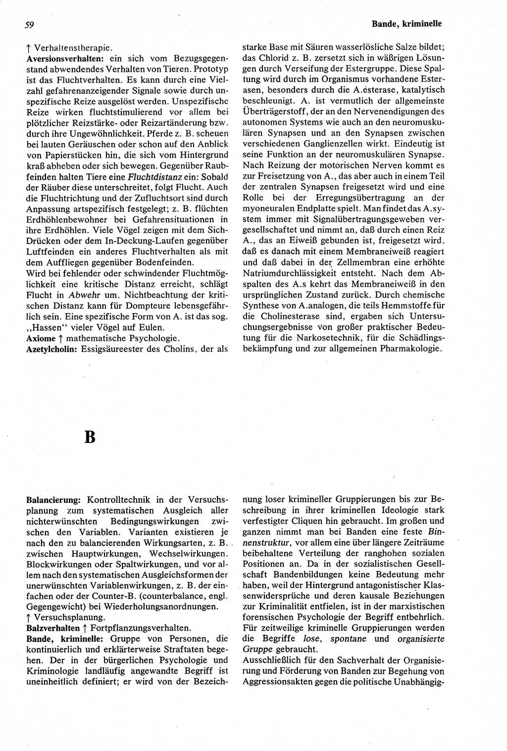 Wörterbuch der Psychologie [Deutsche Demokratische Republik (DDR)] 1976, Seite 59 (Wb. Psych. DDR 1976, S. 59)