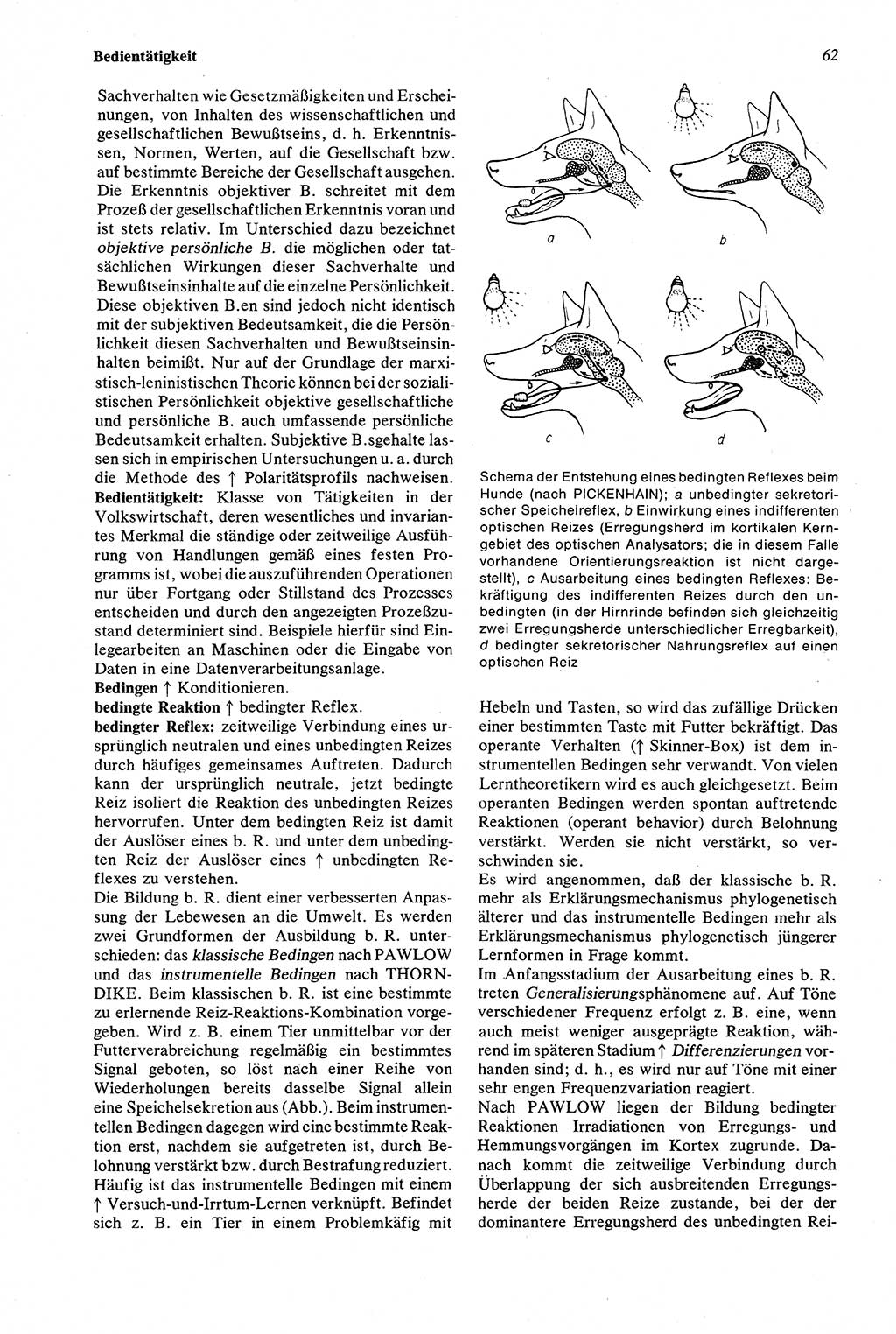 Wörterbuch der Psychologie [Deutsche Demokratische Republik (DDR)] 1976, Seite 62 (Wb. Psych. DDR 1976, S. 62)