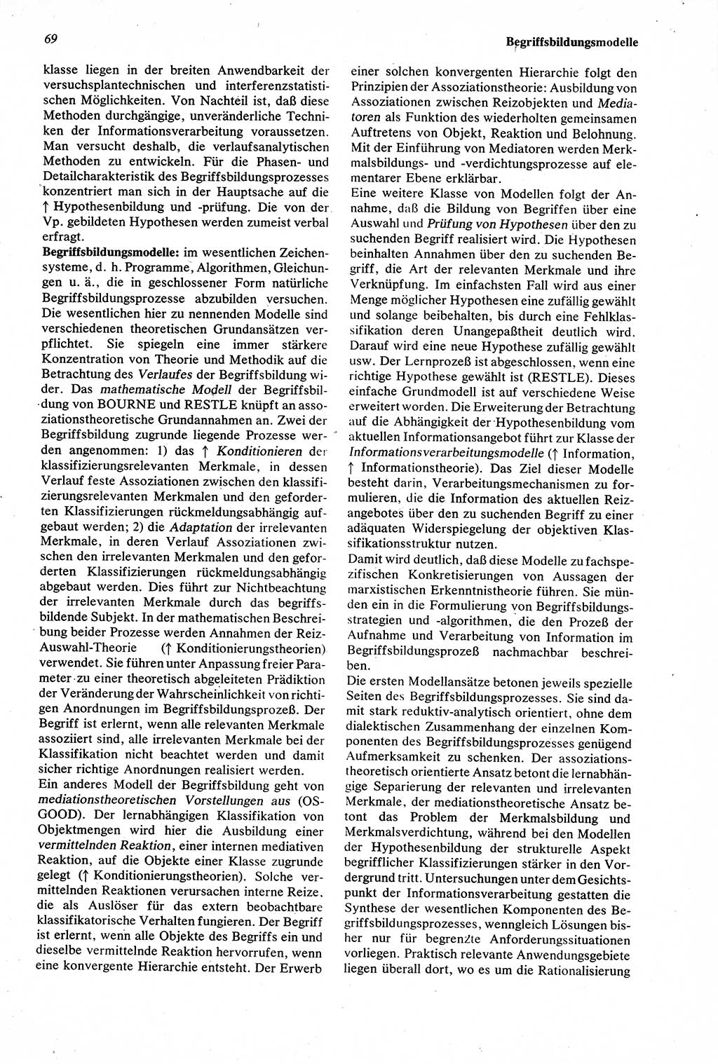 Wörterbuch der Psychologie [Deutsche Demokratische Republik (DDR)] 1976, Seite 69 (Wb. Psych. DDR 1976, S. 69)