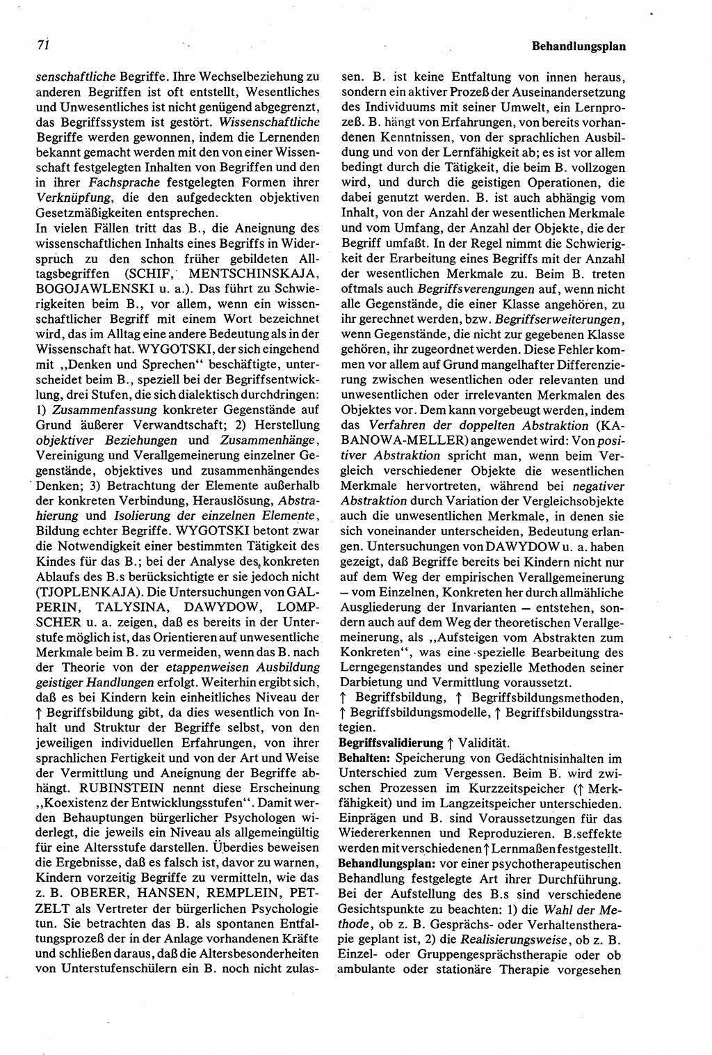 Wörterbuch der Psychologie [Deutsche Demokratische Republik (DDR)] 1976, Seite 71 (Wb. Psych. DDR 1976, S. 71)
