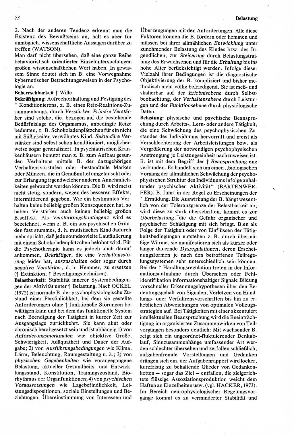 Wörterbuch der Psychologie [Deutsche Demokratische Republik (DDR)] 1976, Seite 73 (Wb. Psych. DDR 1976, S. 73)