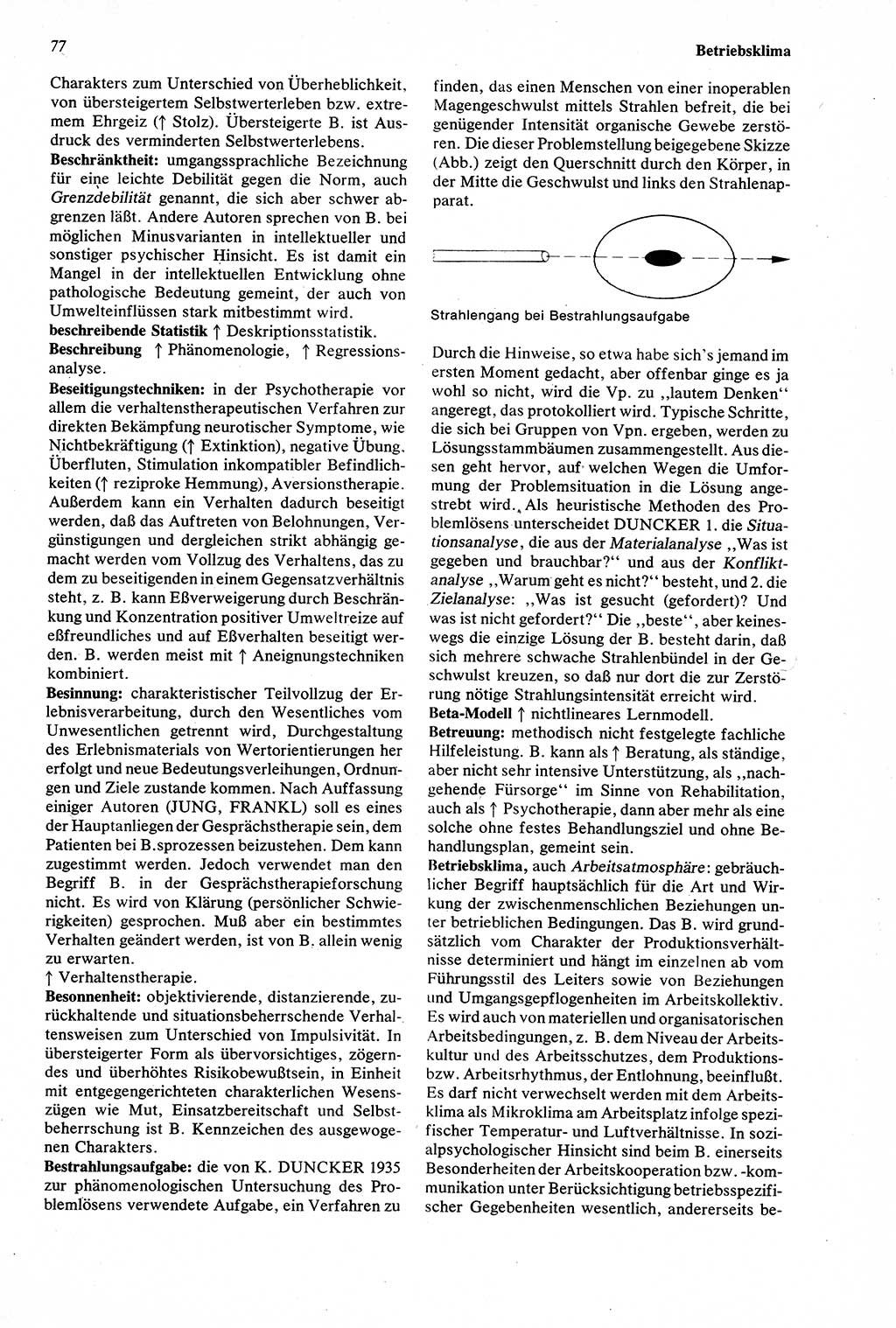 Wörterbuch der Psychologie [Deutsche Demokratische Republik (DDR)] 1976, Seite 77 (Wb. Psych. DDR 1976, S. 77)