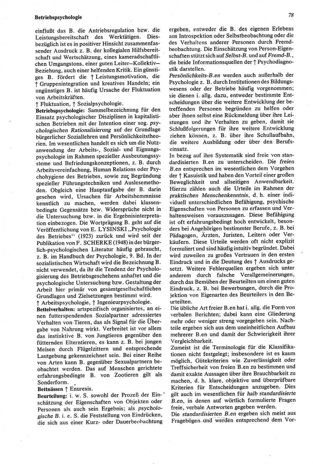 Wörterbuch der Psychologie [Deutsche Demokratische Republik (DDR)] 1976, Seite 78 (Wb. Psych. DDR 1976, S. 78)