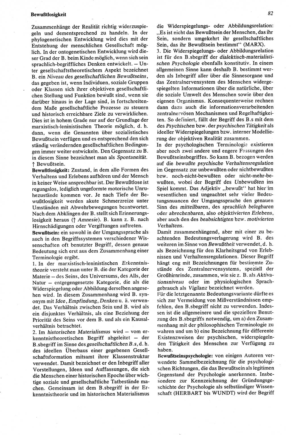 Wörterbuch der Psychologie [Deutsche Demokratische Republik (DDR)] 1976, Seite 82 (Wb. Psych. DDR 1976, S. 82)