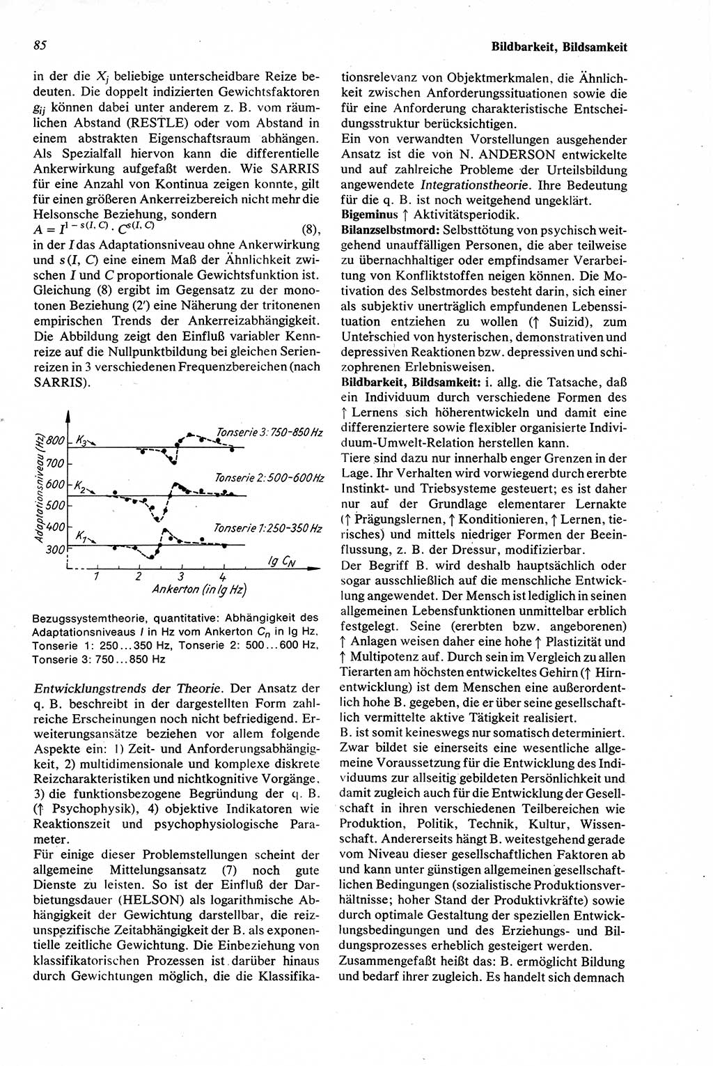 Wörterbuch der Psychologie [Deutsche Demokratische Republik (DDR)] 1976, Seite 85 (Wb. Psych. DDR 1976, S. 85)