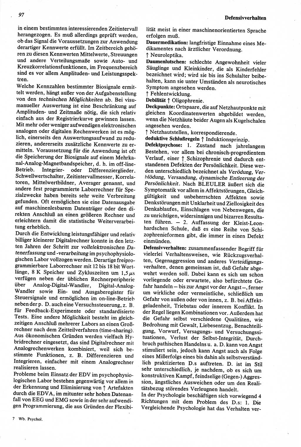 Wörterbuch der Psychologie [Deutsche Demokratische Republik (DDR)] 1976, Seite 97 (Wb. Psych. DDR 1976, S. 97)