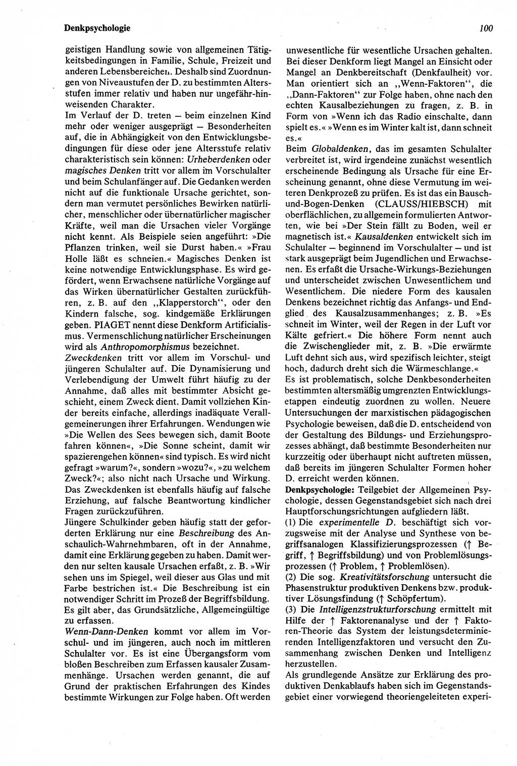 Wörterbuch der Psychologie [Deutsche Demokratische Republik (DDR)] 1976, Seite 100 (Wb. Psych. DDR 1976, S. 100)