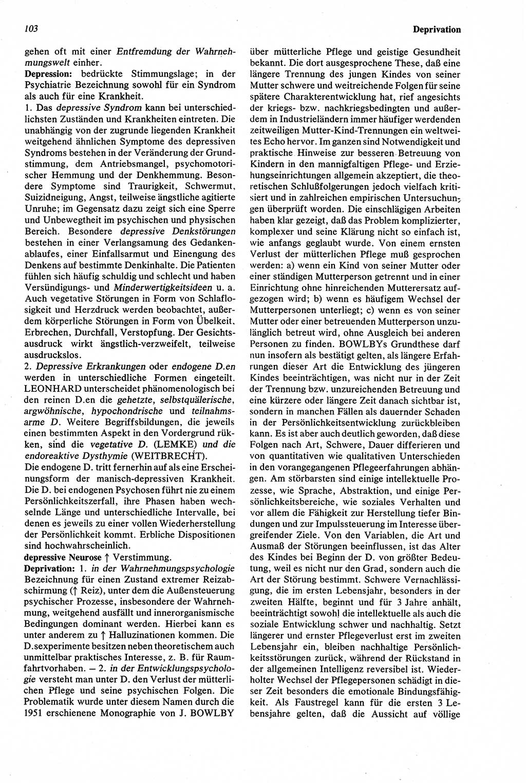 Wörterbuch der Psychologie [Deutsche Demokratische Republik (DDR)] 1976, Seite 103 (Wb. Psych. DDR 1976, S. 103)