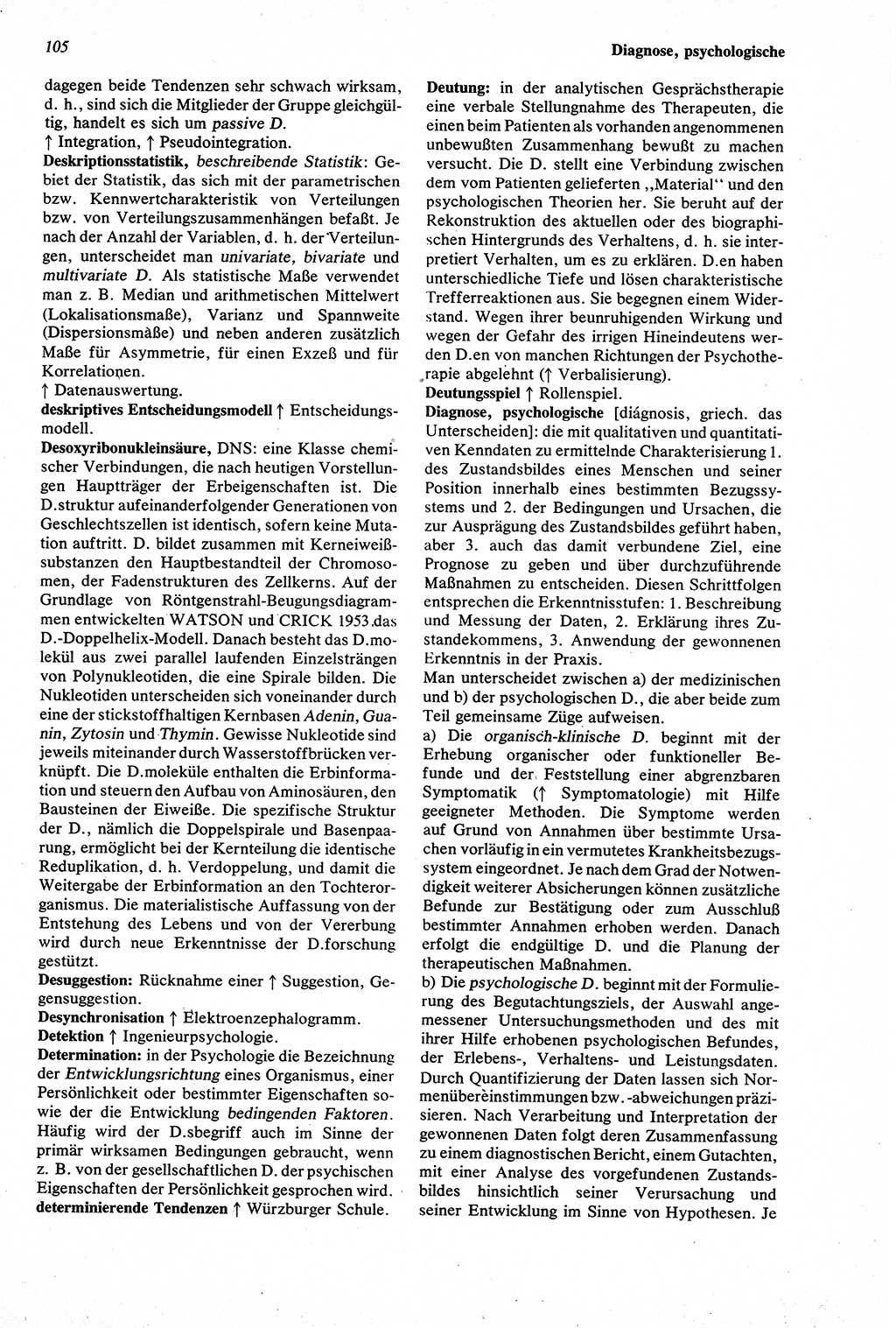 Wörterbuch der Psychologie [Deutsche Demokratische Republik (DDR)] 1976, Seite 105 (Wb. Psych. DDR 1976, S. 105)