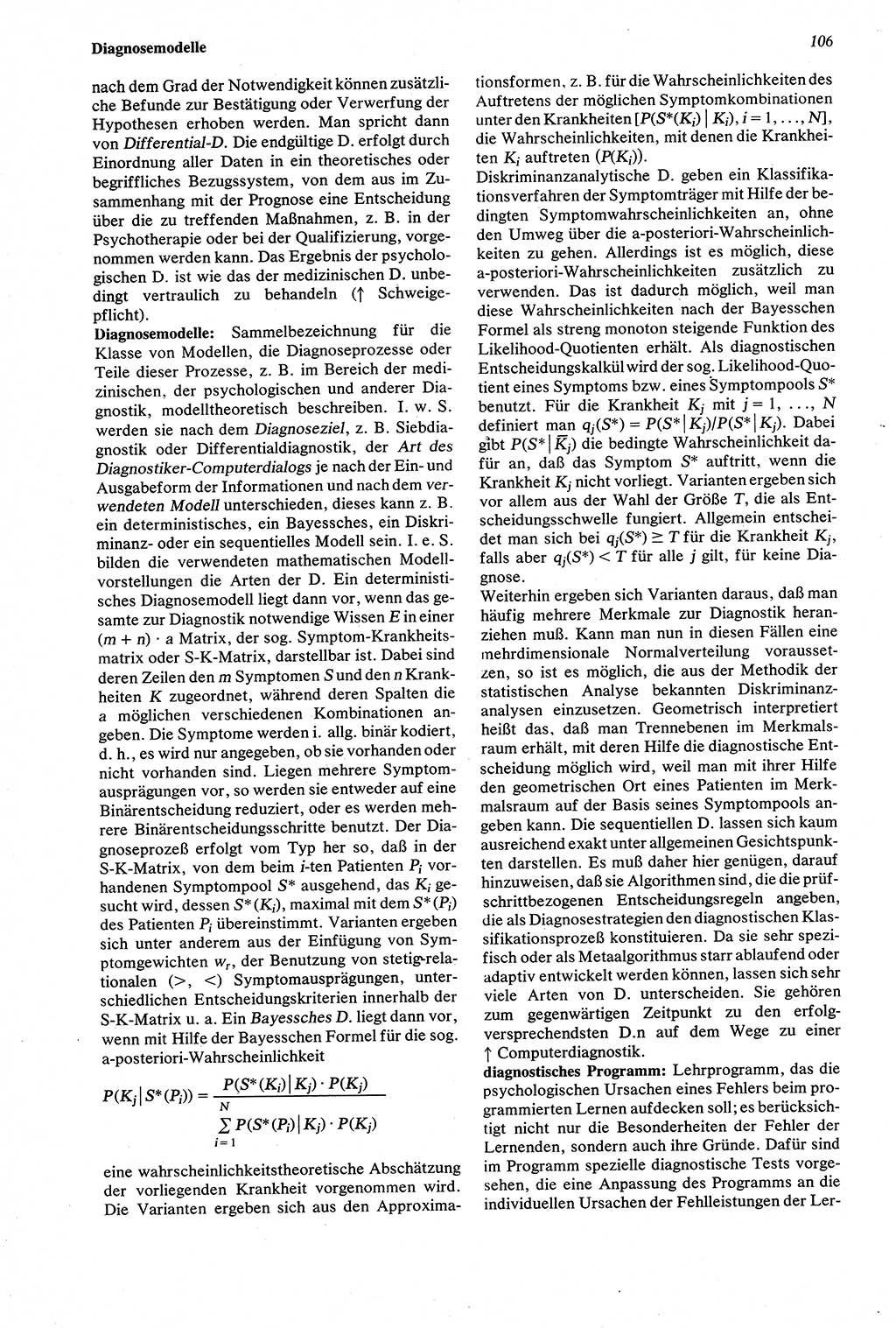 Wörterbuch der Psychologie [Deutsche Demokratische Republik (DDR)] 1976, Seite 106 (Wb. Psych. DDR 1976, S. 106)