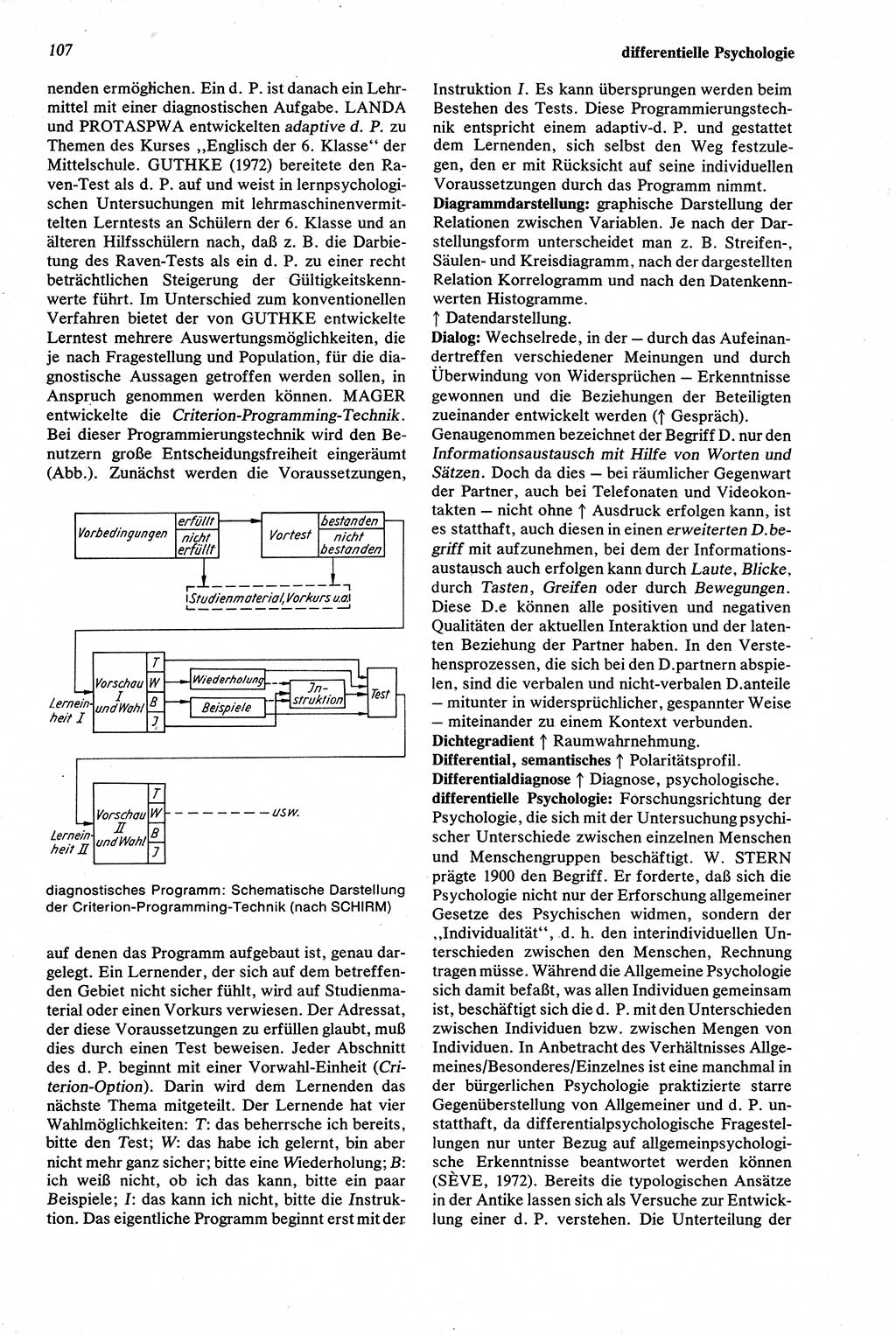 Wörterbuch der Psychologie [Deutsche Demokratische Republik (DDR)] 1976, Seite 107 (Wb. Psych. DDR 1976, S. 107)