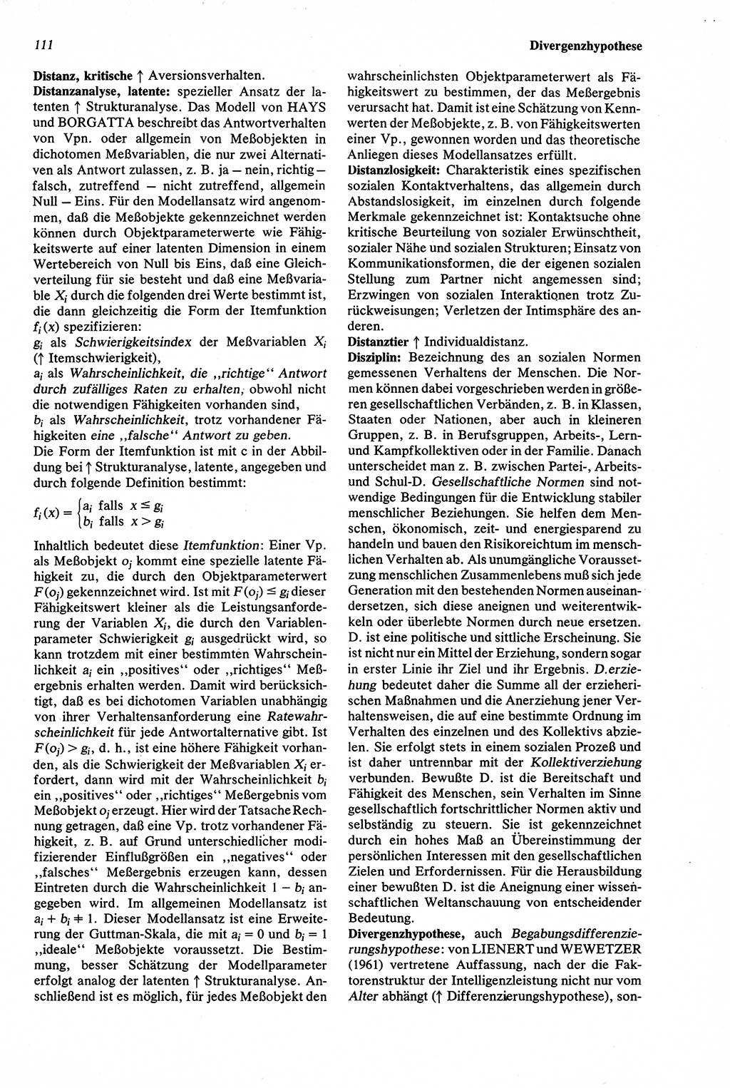 Wörterbuch der Psychologie [Deutsche Demokratische Republik (DDR)] 1976, Seite 111 (Wb. Psych. DDR 1976, S. 111)