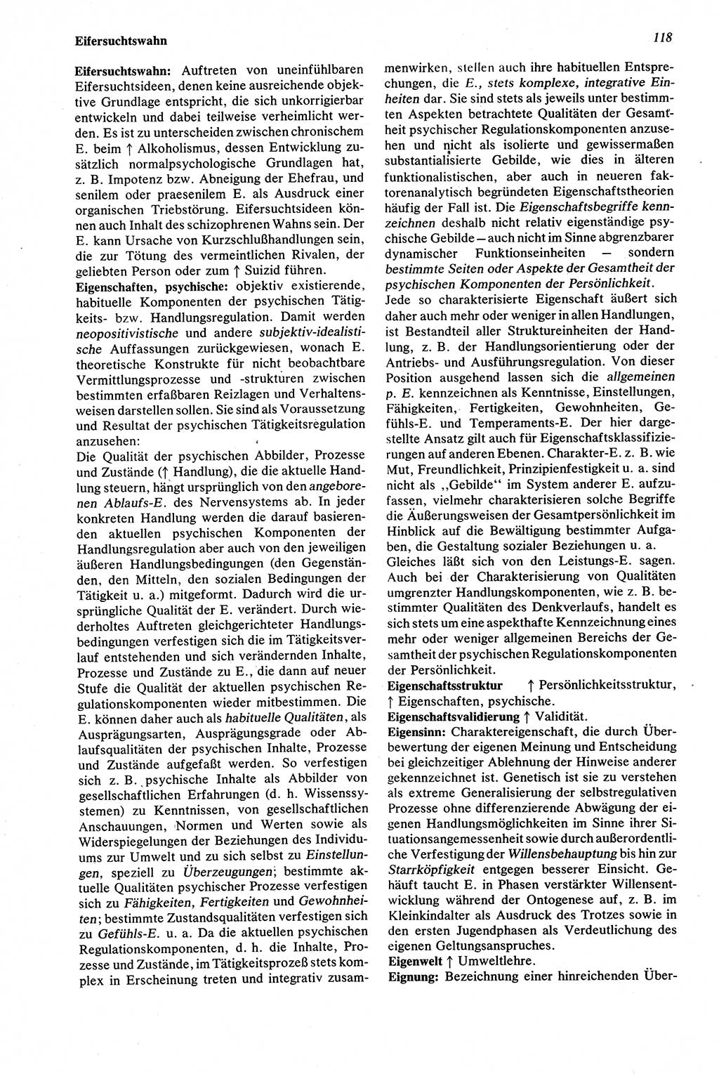Wörterbuch der Psychologie [Deutsche Demokratische Republik (DDR)] 1976, Seite 118 (Wb. Psych. DDR 1976, S. 118)