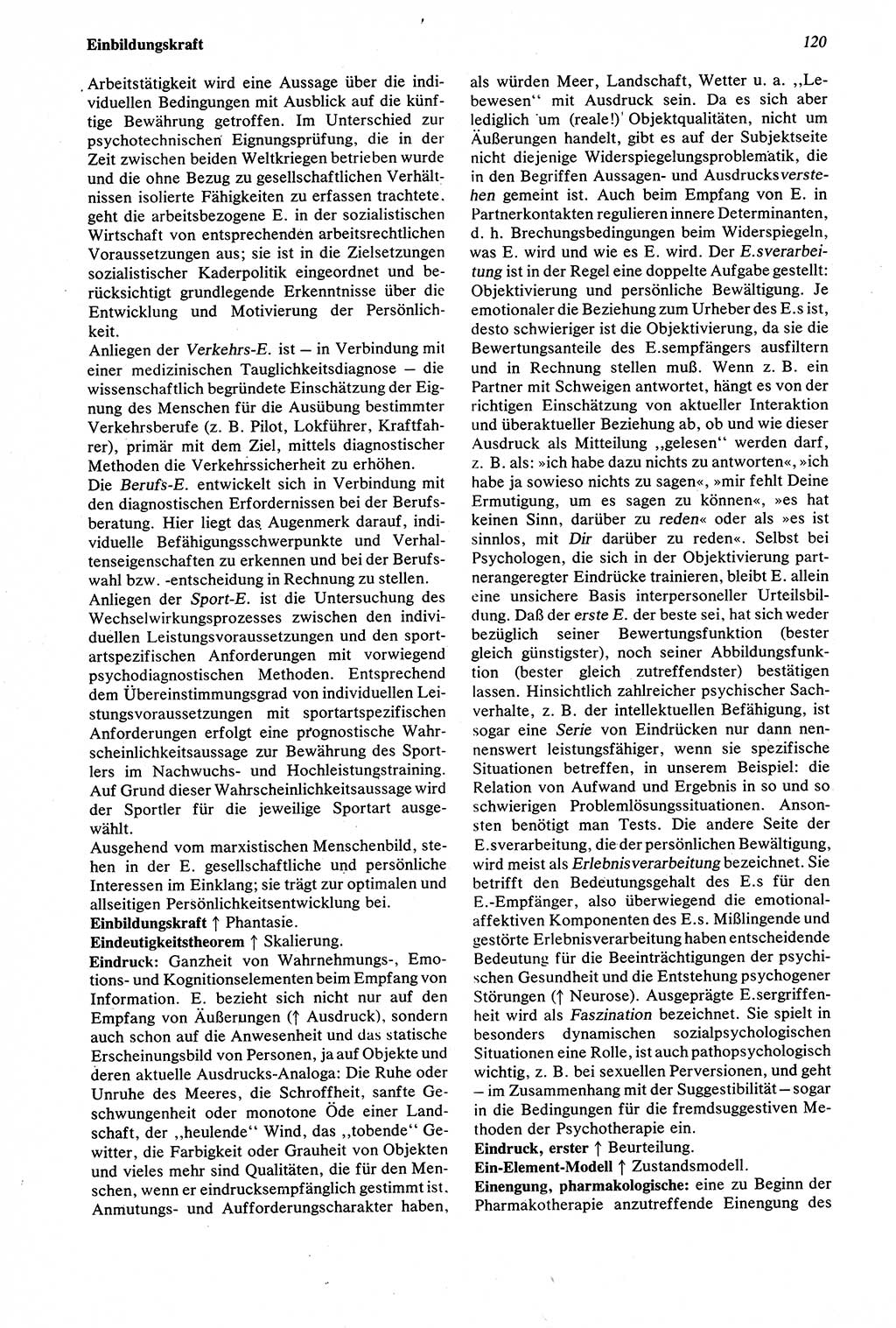 Wörterbuch der Psychologie [Deutsche Demokratische Republik (DDR)] 1976, Seite 120 (Wb. Psych. DDR 1976, S. 120)