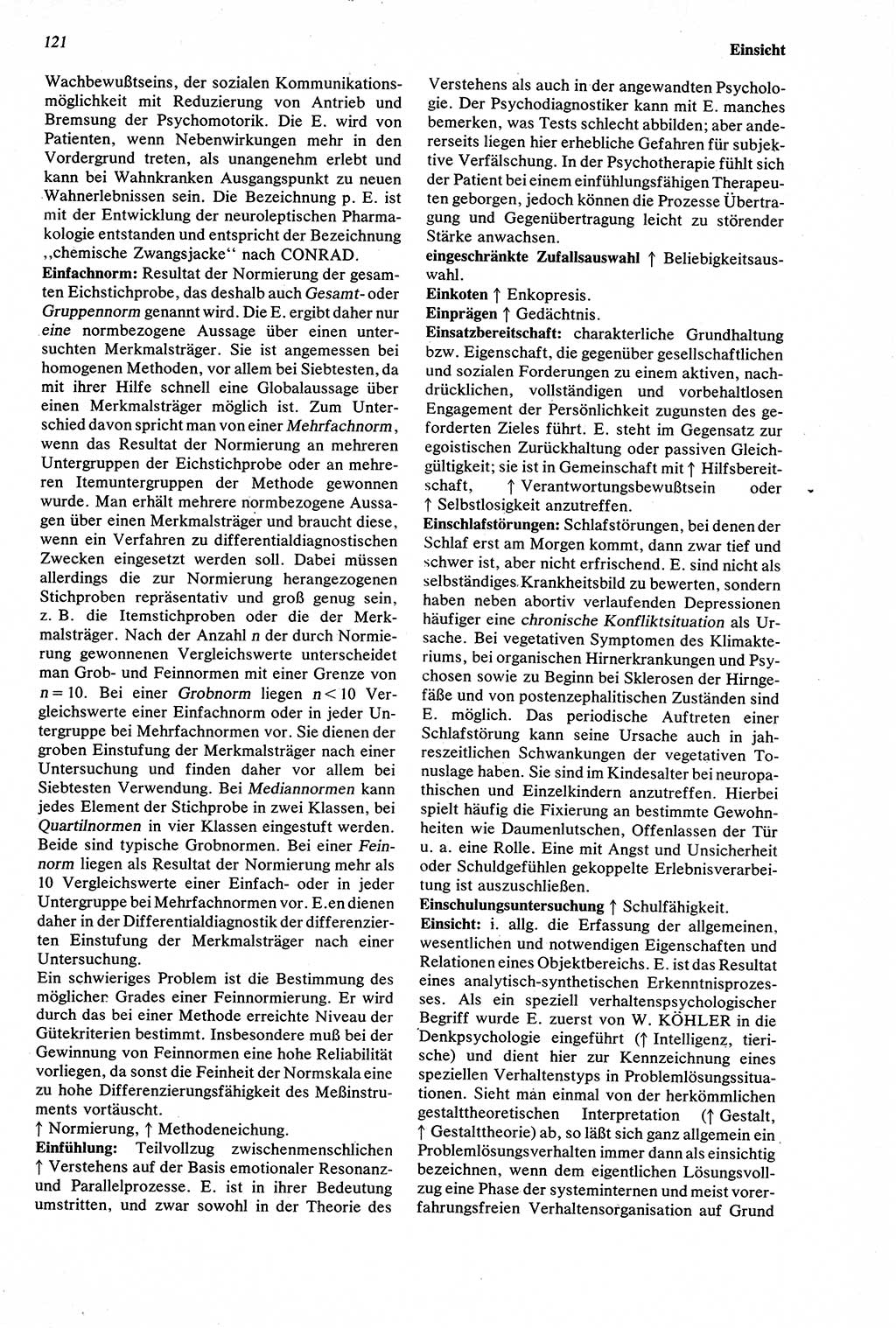 Wörterbuch der Psychologie [Deutsche Demokratische Republik (DDR)] 1976, Seite 121 (Wb. Psych. DDR 1976, S. 121)