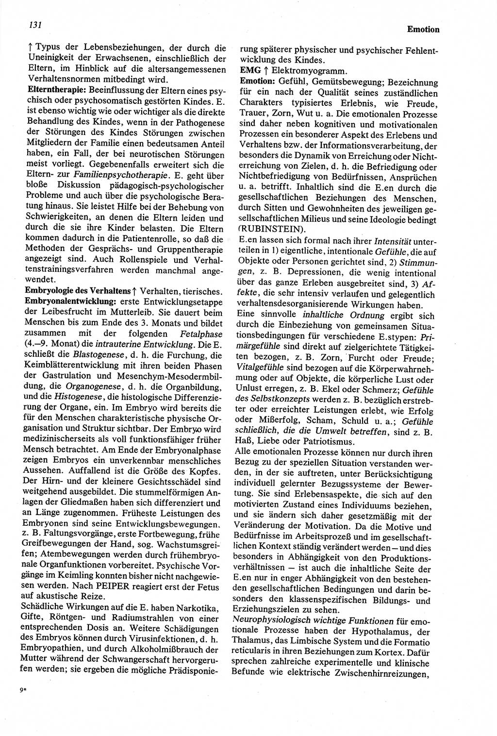 Wörterbuch der Psychologie [Deutsche Demokratische Republik (DDR)] 1976, Seite 131 (Wb. Psych. DDR 1976, S. 131)