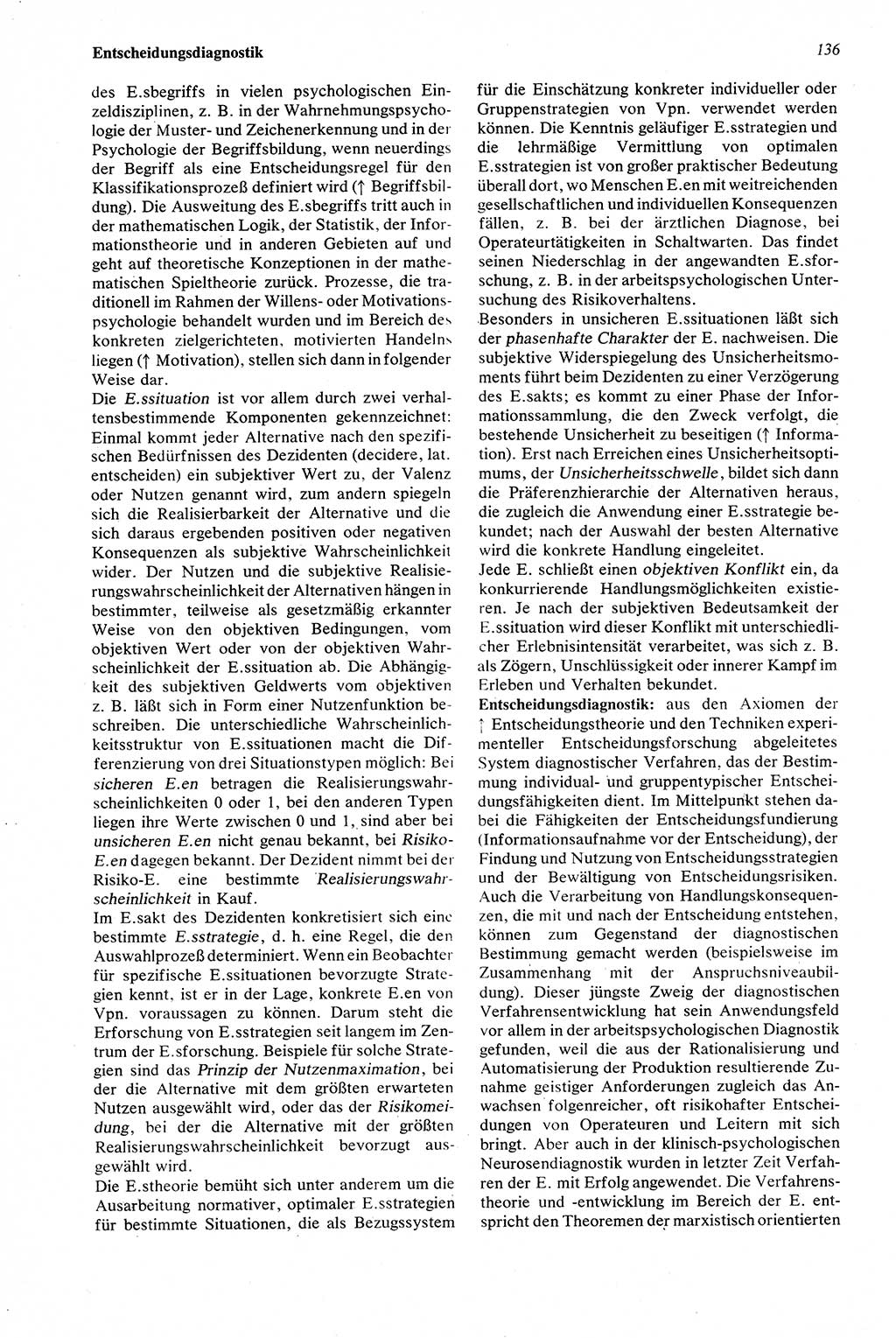 Wörterbuch der Psychologie [Deutsche Demokratische Republik (DDR)] 1976, Seite 136 (Wb. Psych. DDR 1976, S. 136)