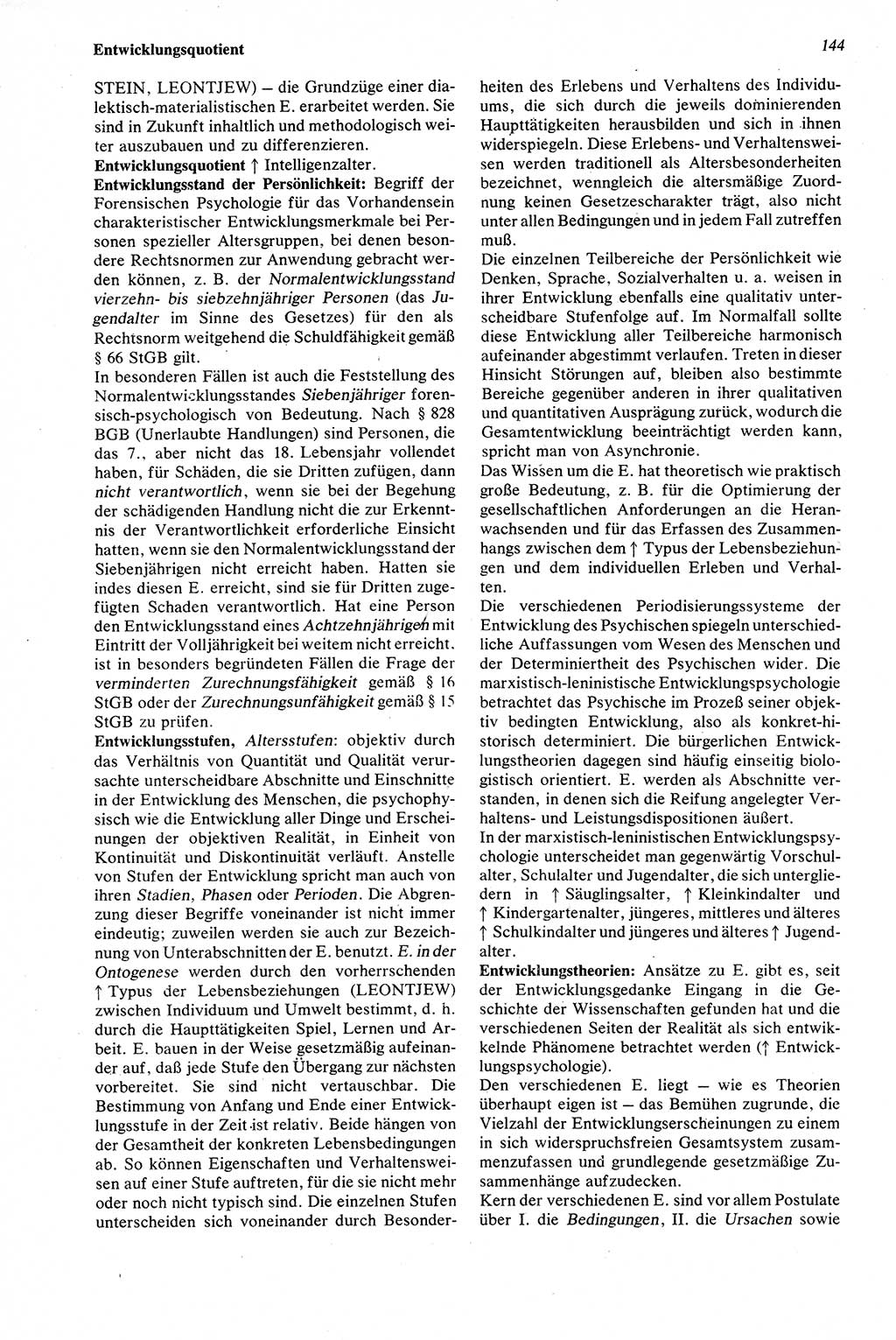 Wörterbuch der Psychologie [Deutsche Demokratische Republik (DDR)] 1976, Seite 144 (Wb. Psych. DDR 1976, S. 144)