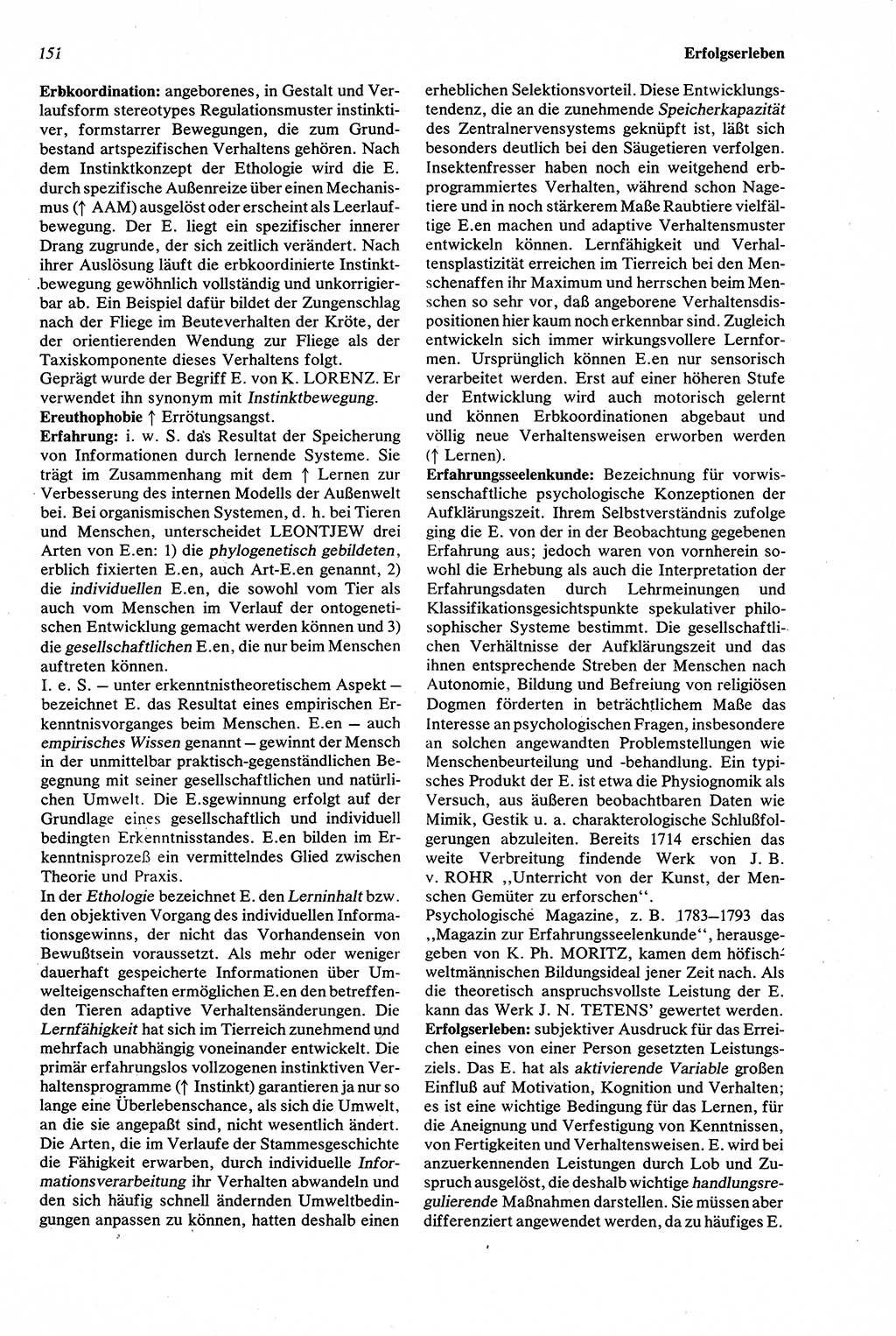 Wörterbuch der Psychologie [Deutsche Demokratische Republik (DDR)] 1976, Seite 151 (Wb. Psych. DDR 1976, S. 151)