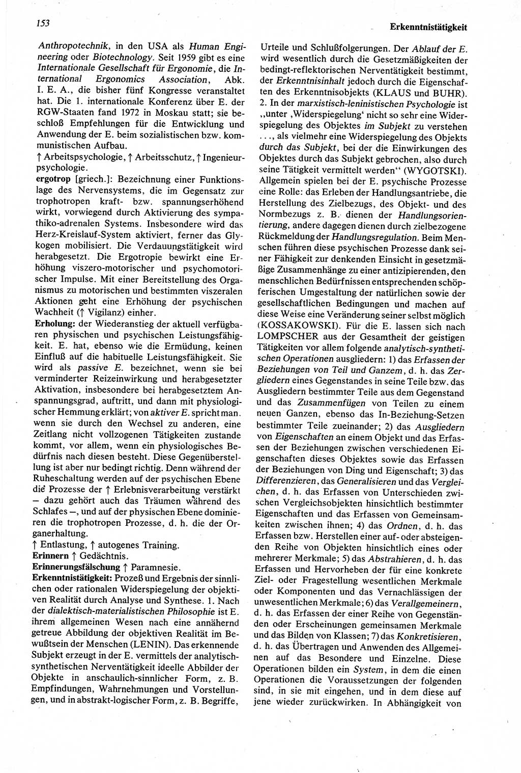 Wörterbuch der Psychologie [Deutsche Demokratische Republik (DDR)] 1976, Seite 153 (Wb. Psych. DDR 1976, S. 153)