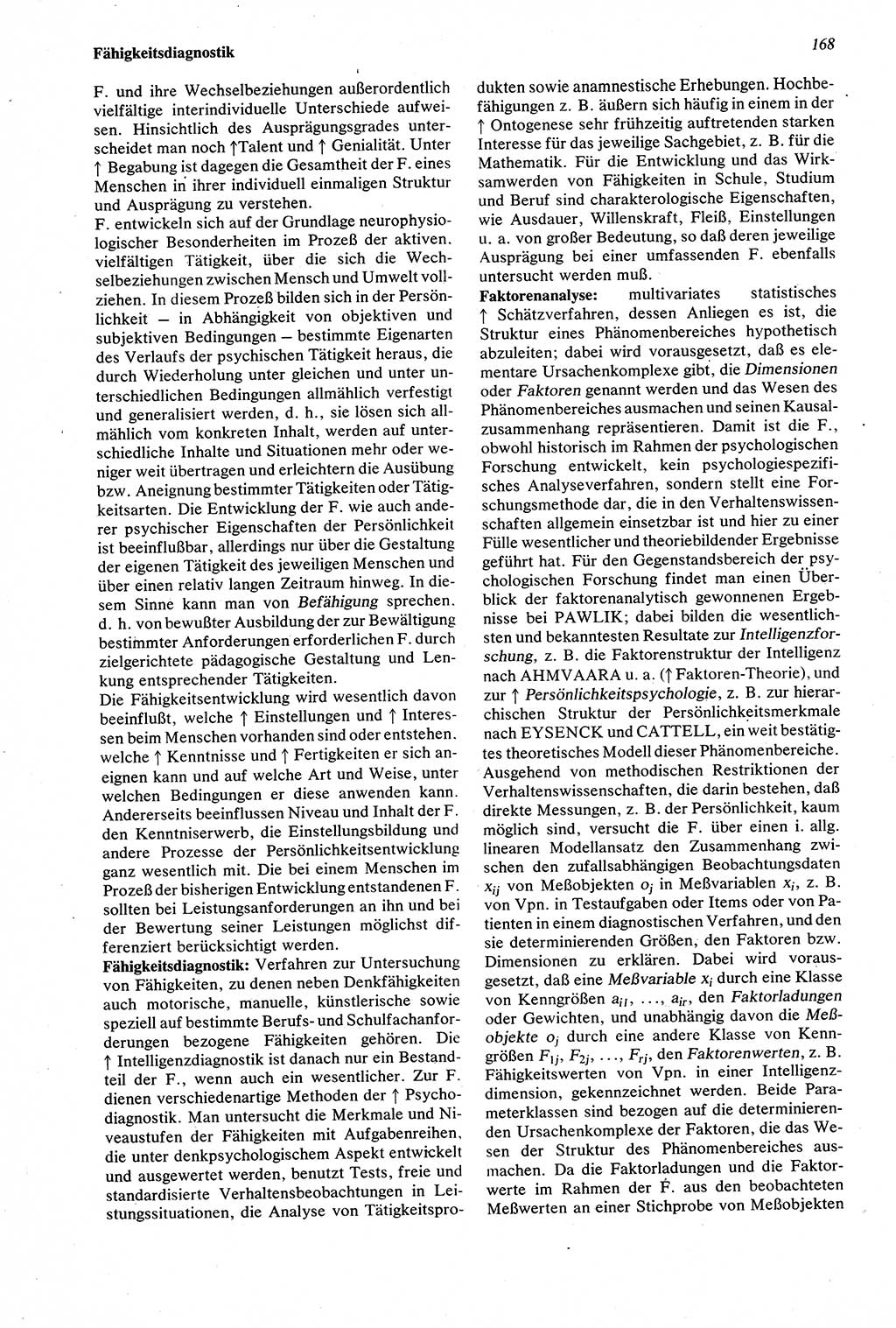 Wörterbuch der Psychologie [Deutsche Demokratische Republik (DDR)] 1976, Seite 168 (Wb. Psych. DDR 1976, S. 168)