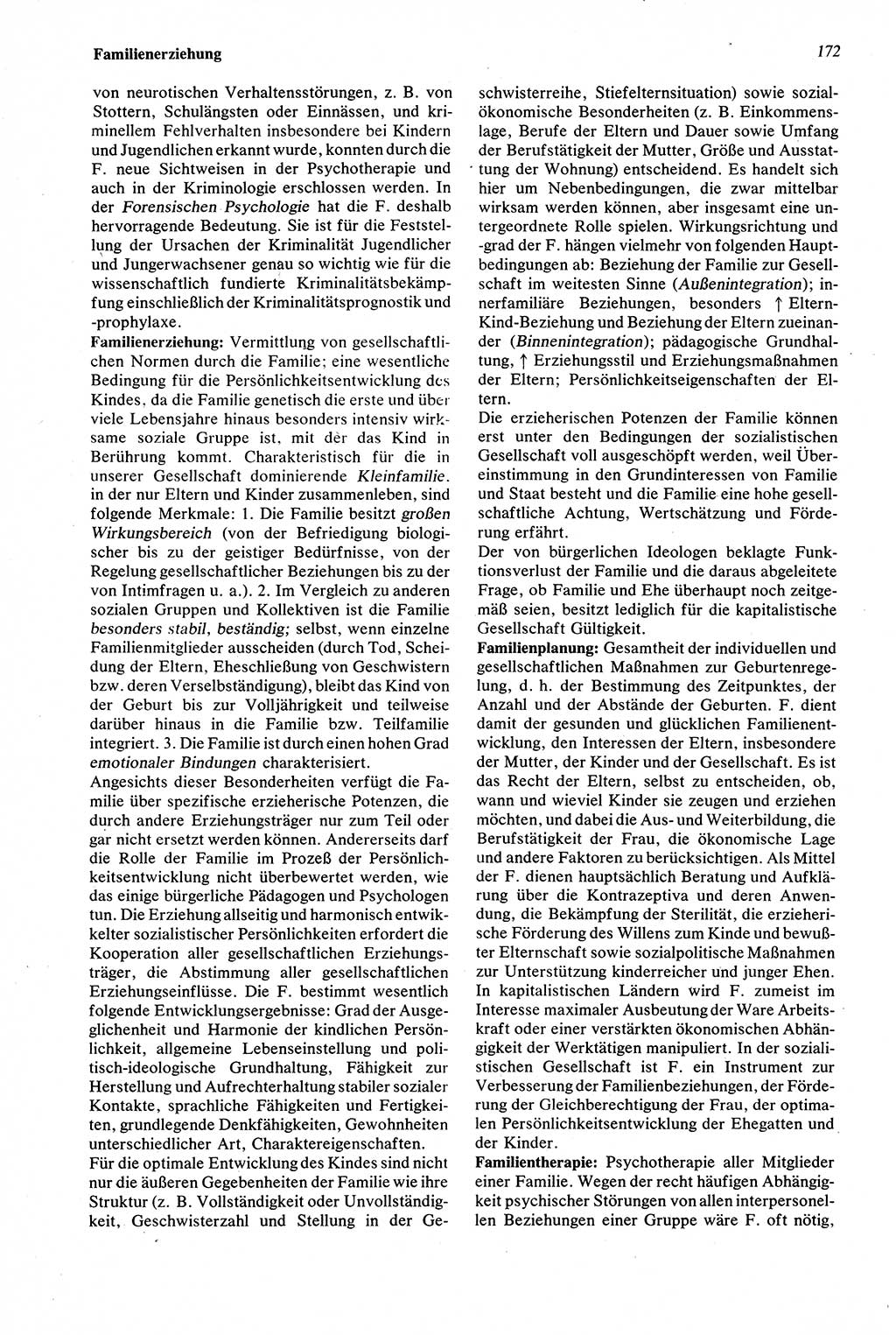 Wörterbuch der Psychologie [Deutsche Demokratische Republik (DDR)] 1976, Seite 172 (Wb. Psych. DDR 1976, S. 172)