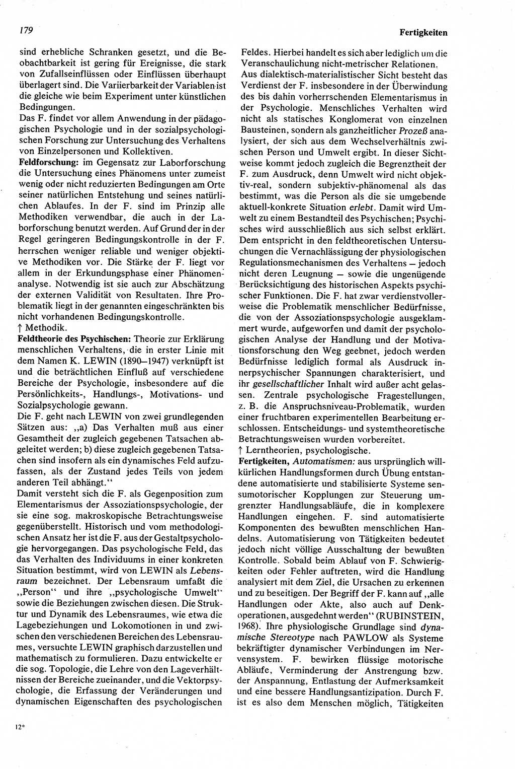 Wörterbuch der Psychologie [Deutsche Demokratische Republik (DDR)] 1976, Seite 179 (Wb. Psych. DDR 1976, S. 179)