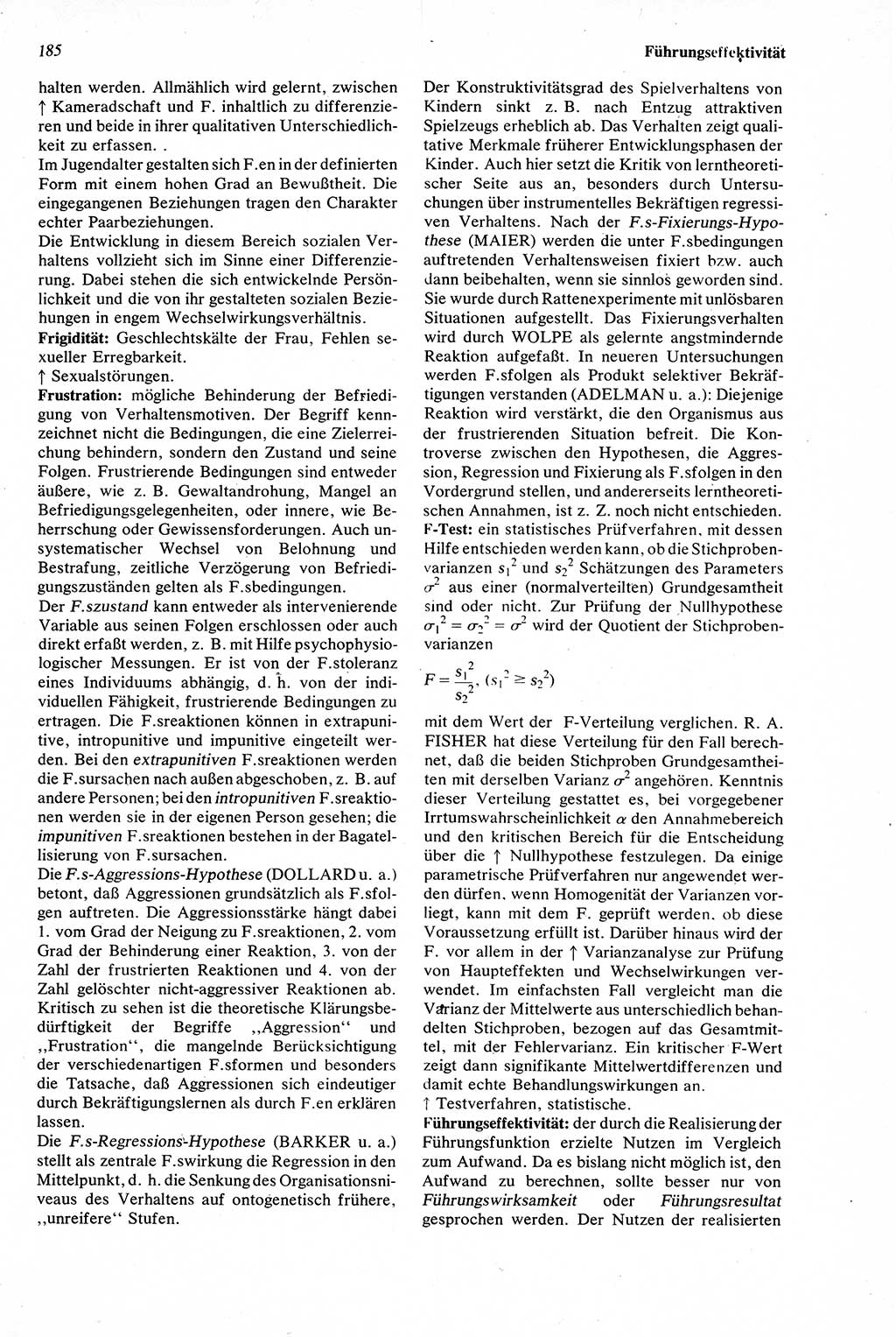 Wörterbuch der Psychologie [Deutsche Demokratische Republik (DDR)] 1976, Seite 185 (Wb. Psych. DDR 1976, S. 185)
