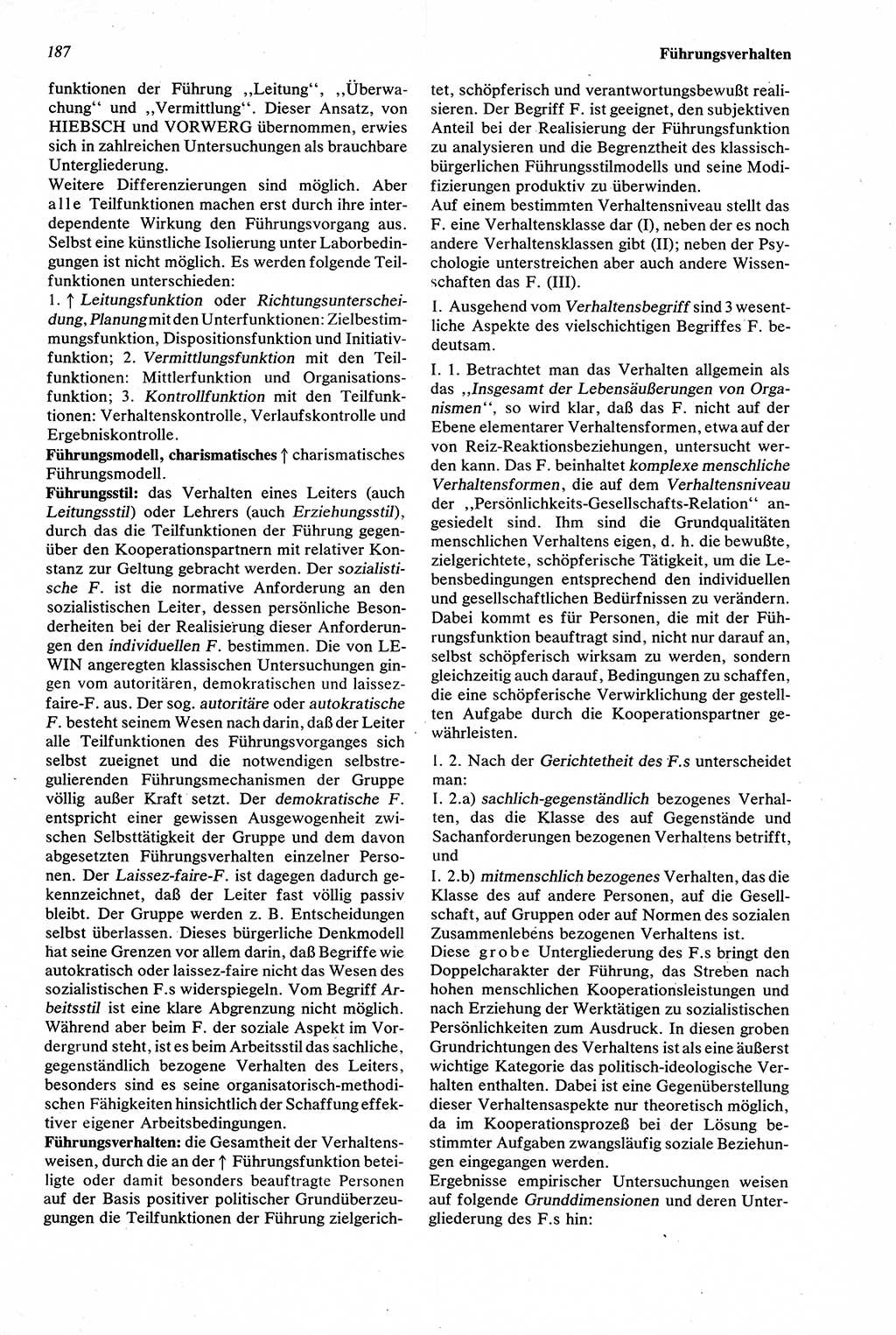 Wörterbuch der Psychologie [Deutsche Demokratische Republik (DDR)] 1976, Seite 187 (Wb. Psych. DDR 1976, S. 187)