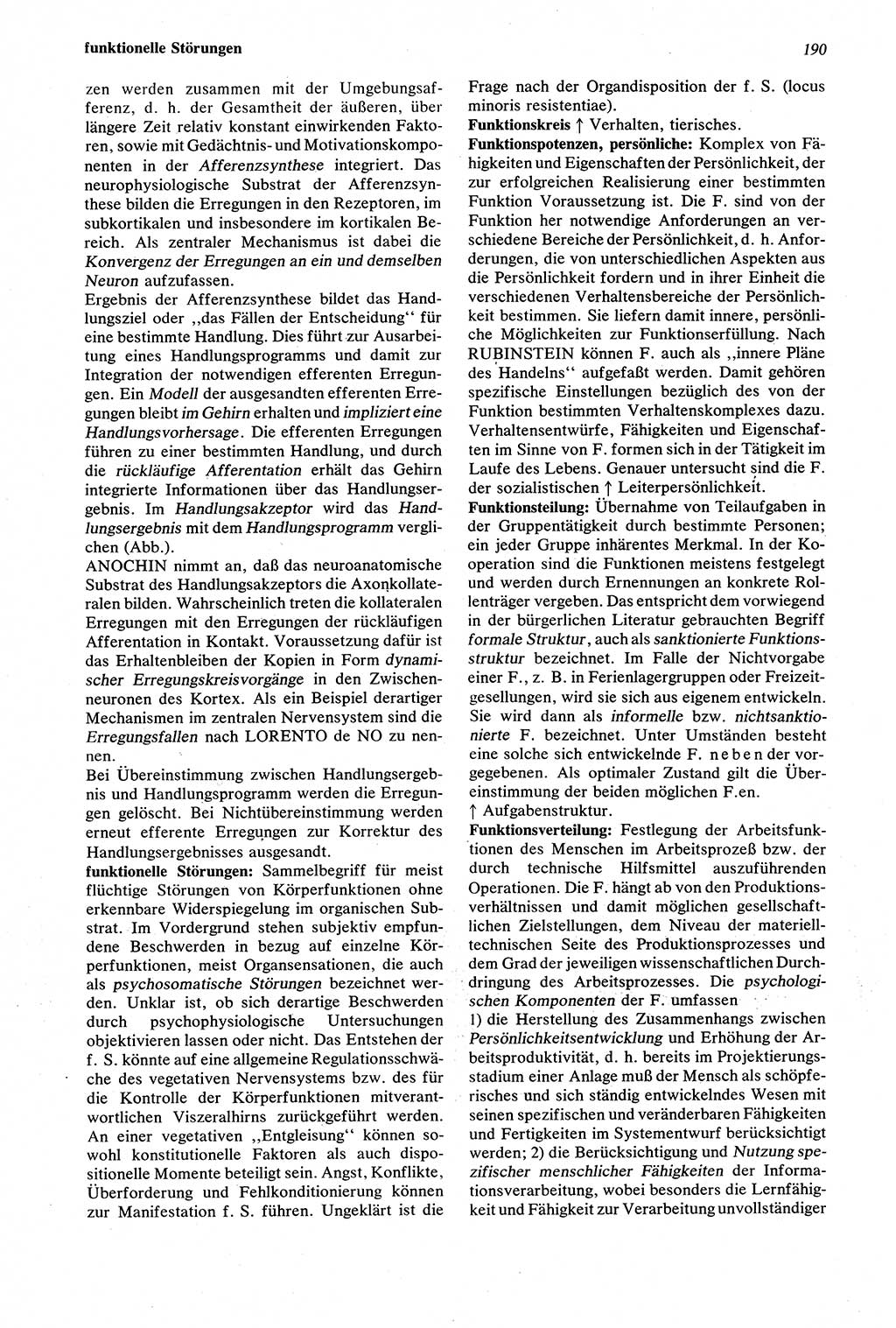 Wörterbuch der Psychologie [Deutsche Demokratische Republik (DDR)] 1976, Seite 190 (Wb. Psych. DDR 1976, S. 190)