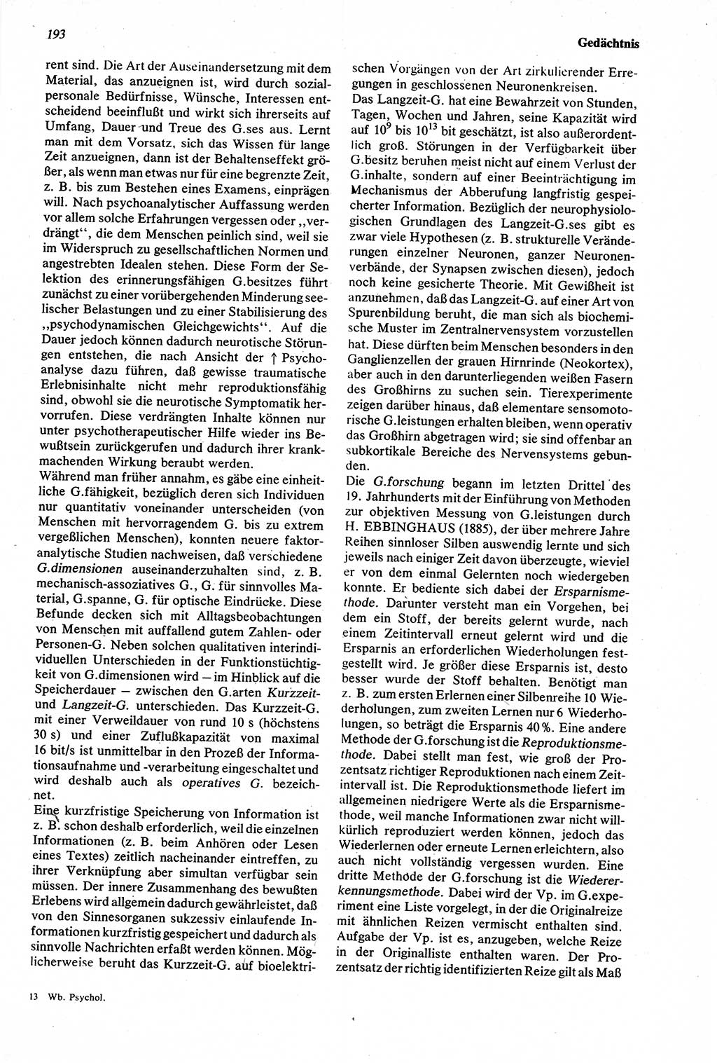 Wörterbuch der Psychologie [Deutsche Demokratische Republik (DDR)] 1976, Seite 193 (Wb. Psych. DDR 1976, S. 193)