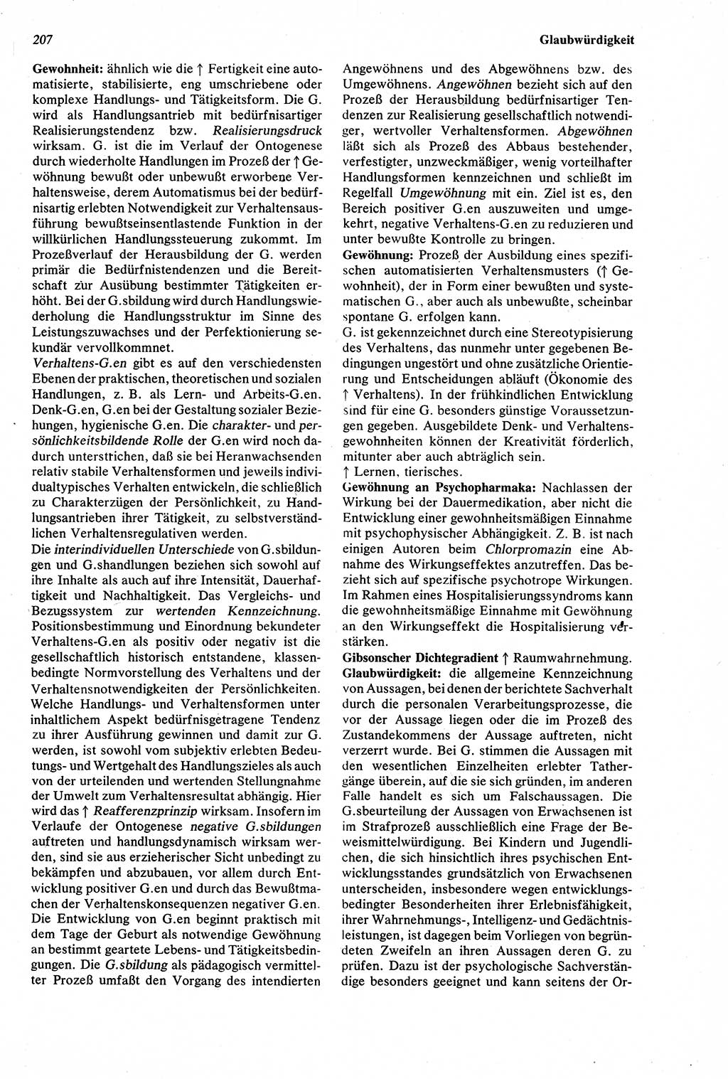 Wörterbuch der Psychologie [Deutsche Demokratische Republik (DDR)] 1976, Seite 207 (Wb. Psych. DDR 1976, S. 207)
