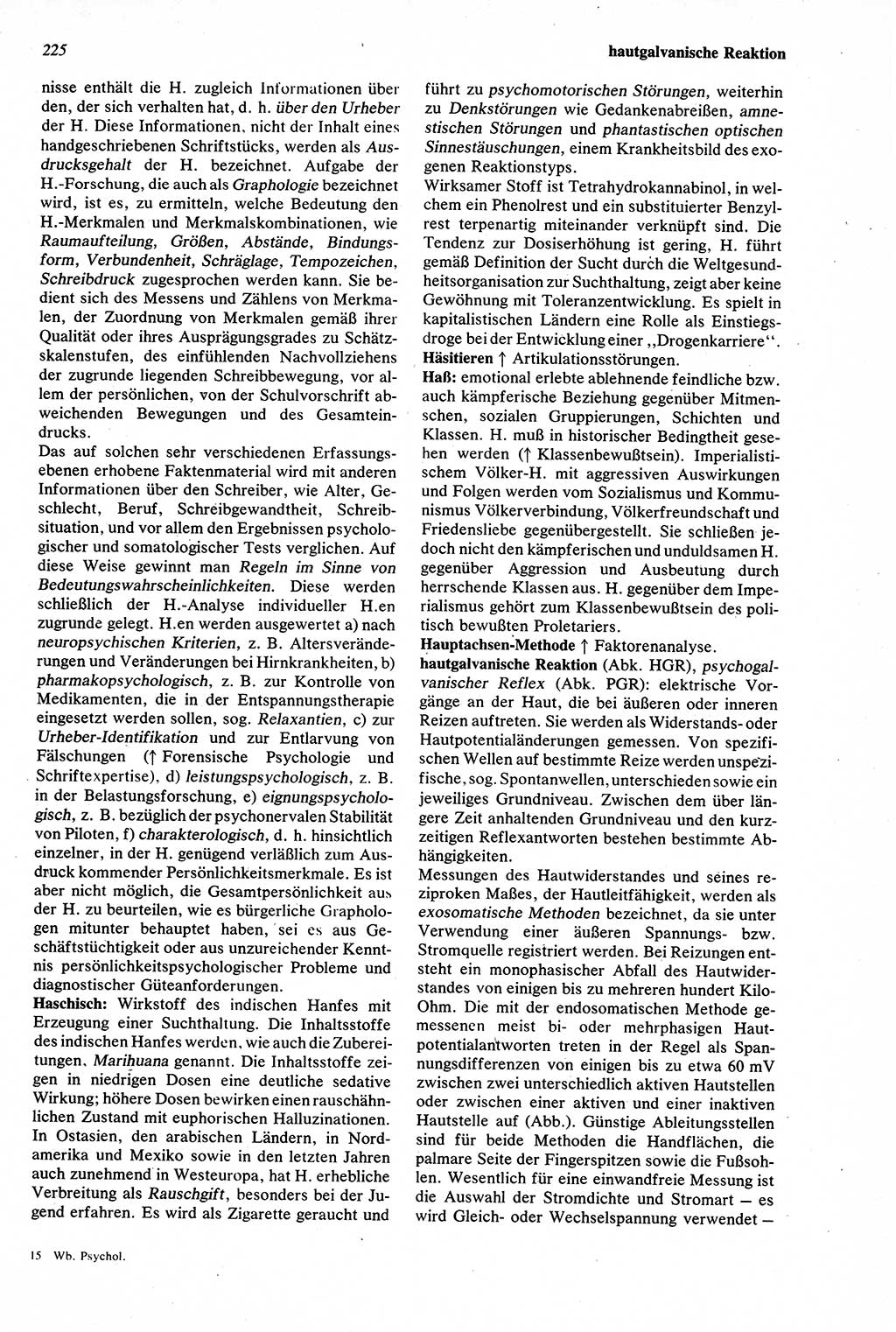 Wörterbuch der Psychologie [Deutsche Demokratische Republik (DDR)] 1976, Seite 225 (Wb. Psych. DDR 1976, S. 225)