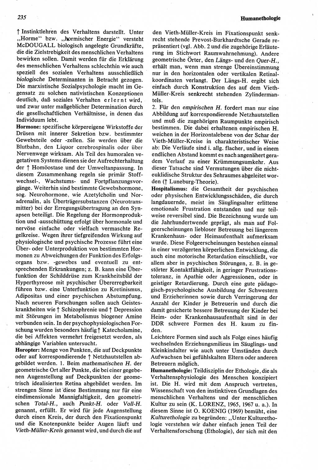 Wörterbuch der Psychologie [Deutsche Demokratische Republik (DDR)] 1976, Seite 235 (Wb. Psych. DDR 1976, S. 235)
