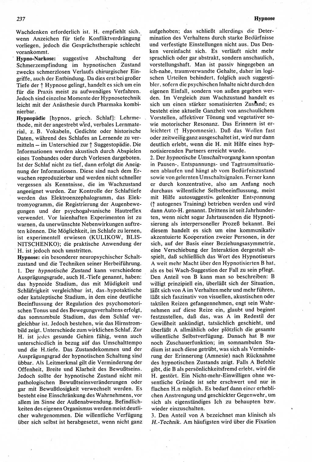 Wörterbuch der Psychologie [Deutsche Demokratische Republik (DDR)] 1976, Seite 237 (Wb. Psych. DDR 1976, S. 237)
