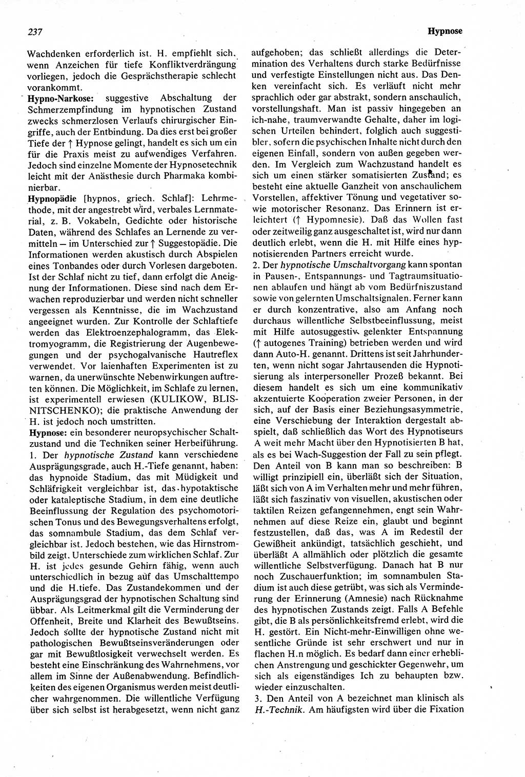 Wörterbuch der Psychologie [Deutsche Demokratische Republik (DDR)] 1976, Seite 237 (Wb. Psych. DDR 1976, S. 237)