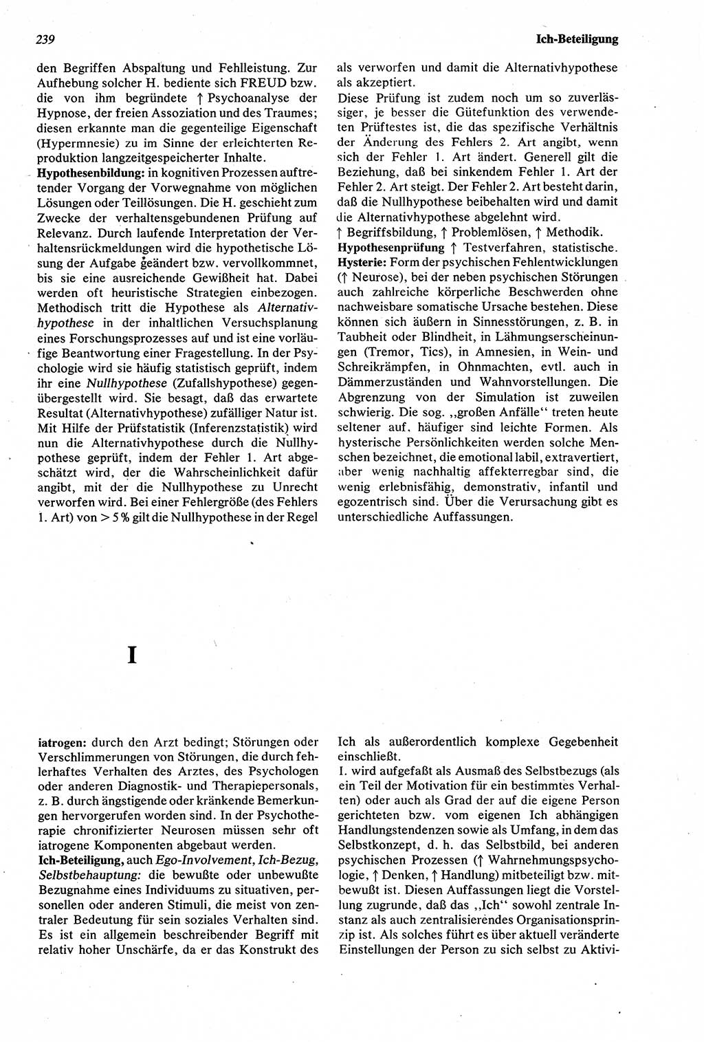 Wörterbuch der Psychologie [Deutsche Demokratische Republik (DDR)] 1976, Seite 239 (Wb. Psych. DDR 1976, S. 239)