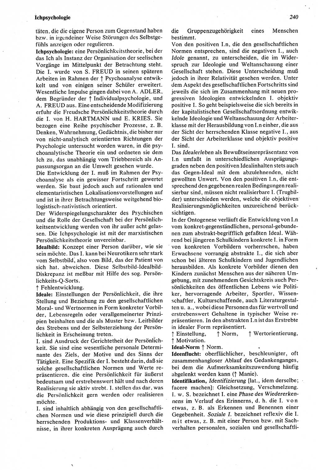 Wörterbuch der Psychologie [Deutsche Demokratische Republik (DDR)] 1976, Seite 240 (Wb. Psych. DDR 1976, S. 240)