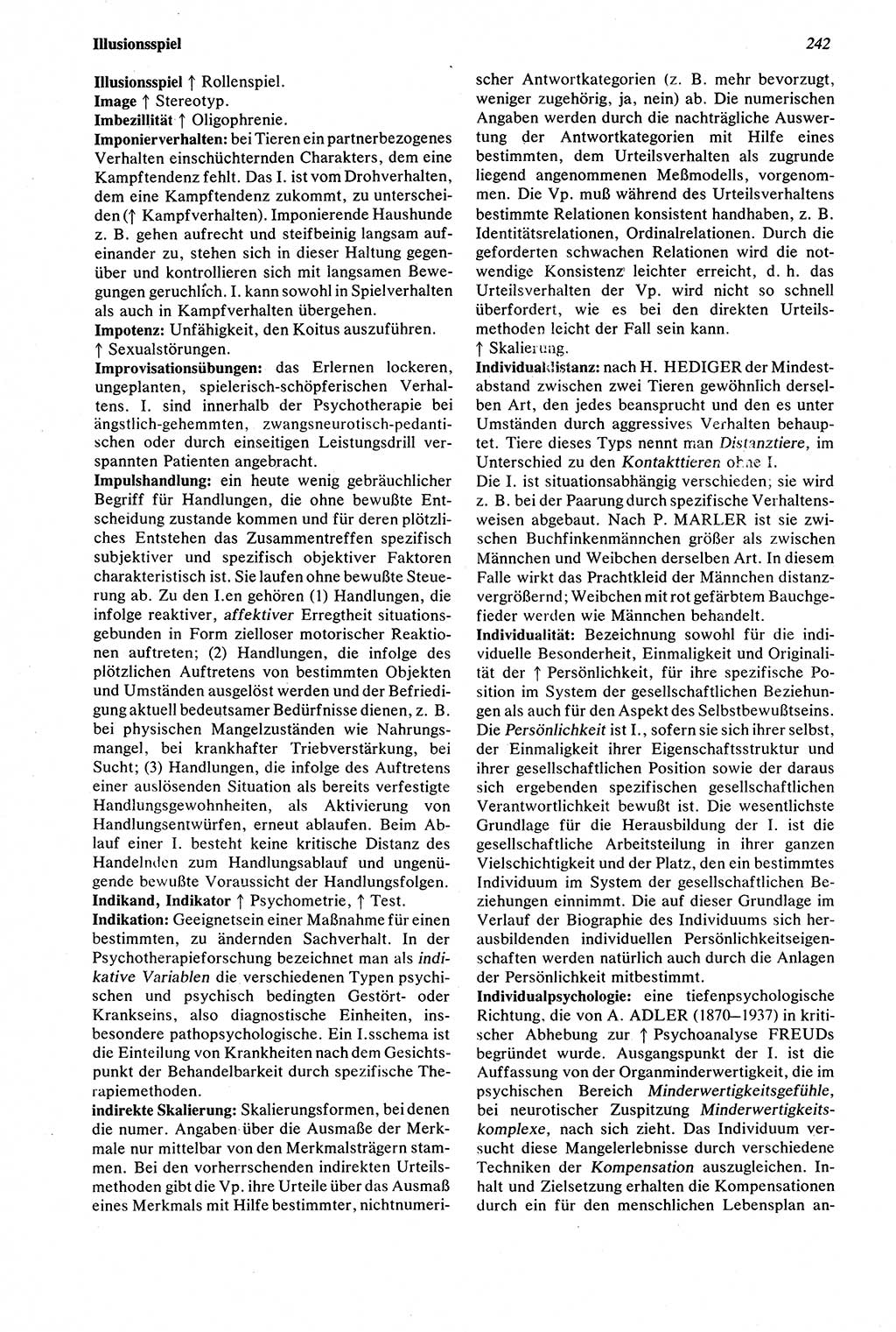 Wörterbuch der Psychologie [Deutsche Demokratische Republik (DDR)] 1976, Seite 242 (Wb. Psych. DDR 1976, S. 242)