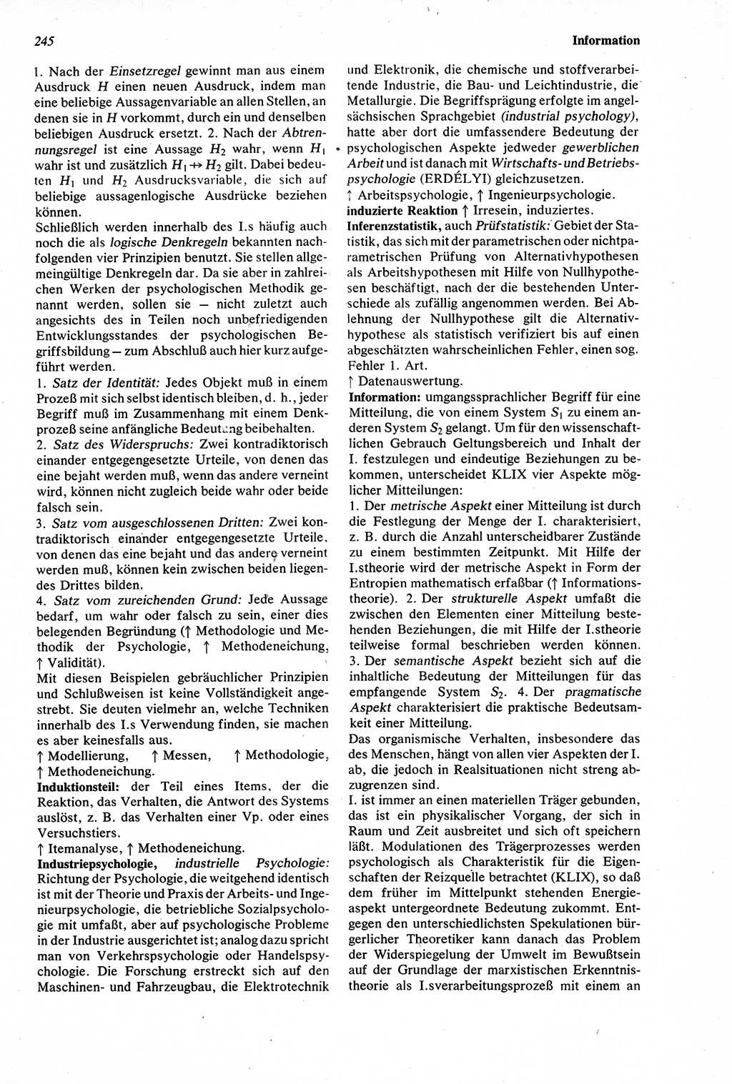 Wörterbuch der Psychologie [Deutsche Demokratische Republik (DDR)] 1976, Seite 245 (Wb. Psych. DDR 1976, S. 245)
