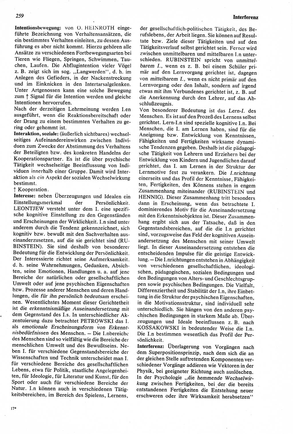Wörterbuch der Psychologie [Deutsche Demokratische Republik (DDR)] 1976, Seite 259 (Wb. Psych. DDR 1976, S. 259)