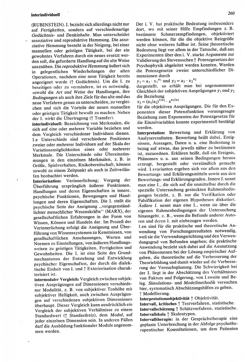 Wörterbuch der Psychologie [Deutsche Demokratische Republik (DDR)] 1976, Seite 260 (Wb. Psych. DDR 1976, S. 260)