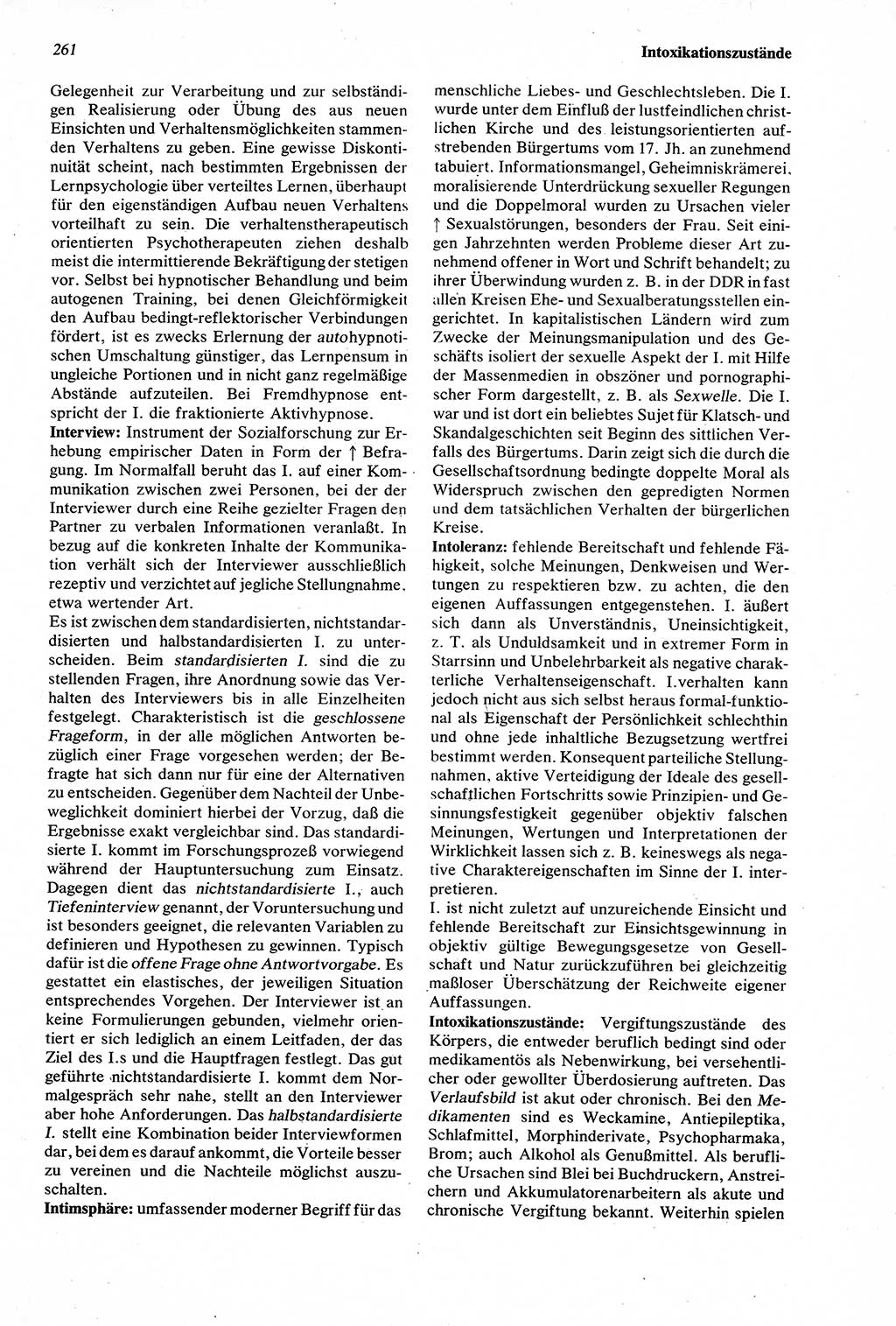 Wörterbuch der Psychologie [Deutsche Demokratische Republik (DDR)] 1976, Seite 261 (Wb. Psych. DDR 1976, S. 261)