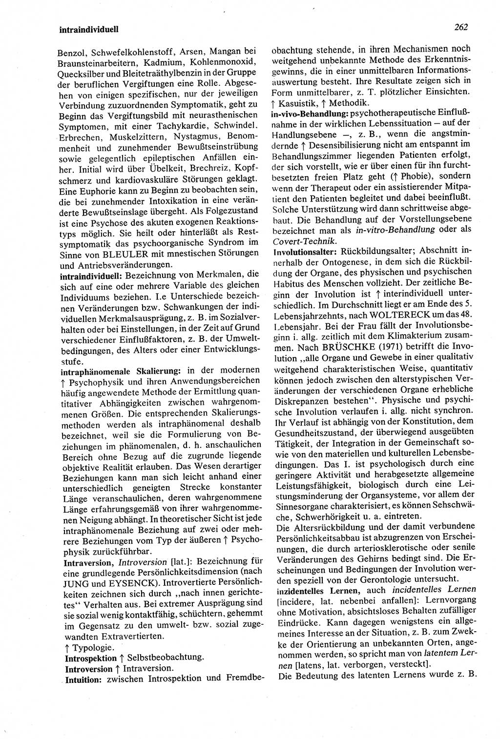 Wörterbuch der Psychologie [Deutsche Demokratische Republik (DDR)] 1976, Seite 262 (Wb. Psych. DDR 1976, S. 262)
